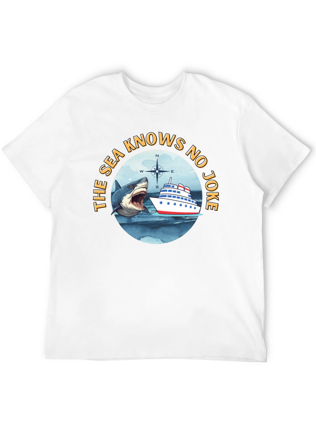 The Sea Knows No Joke Black T-Shirt