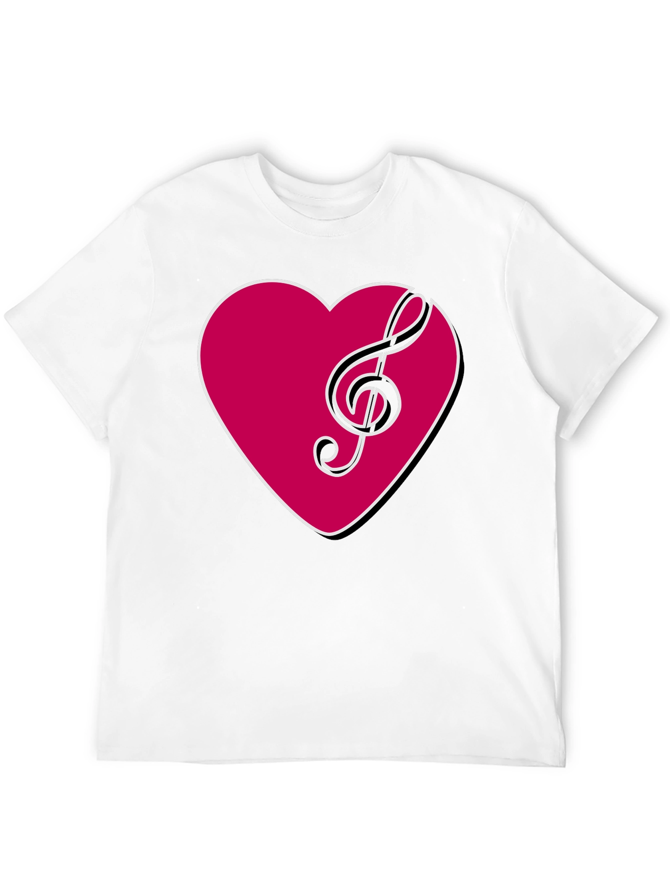 Musical Heart T-Shirt - Stylish Black Tee