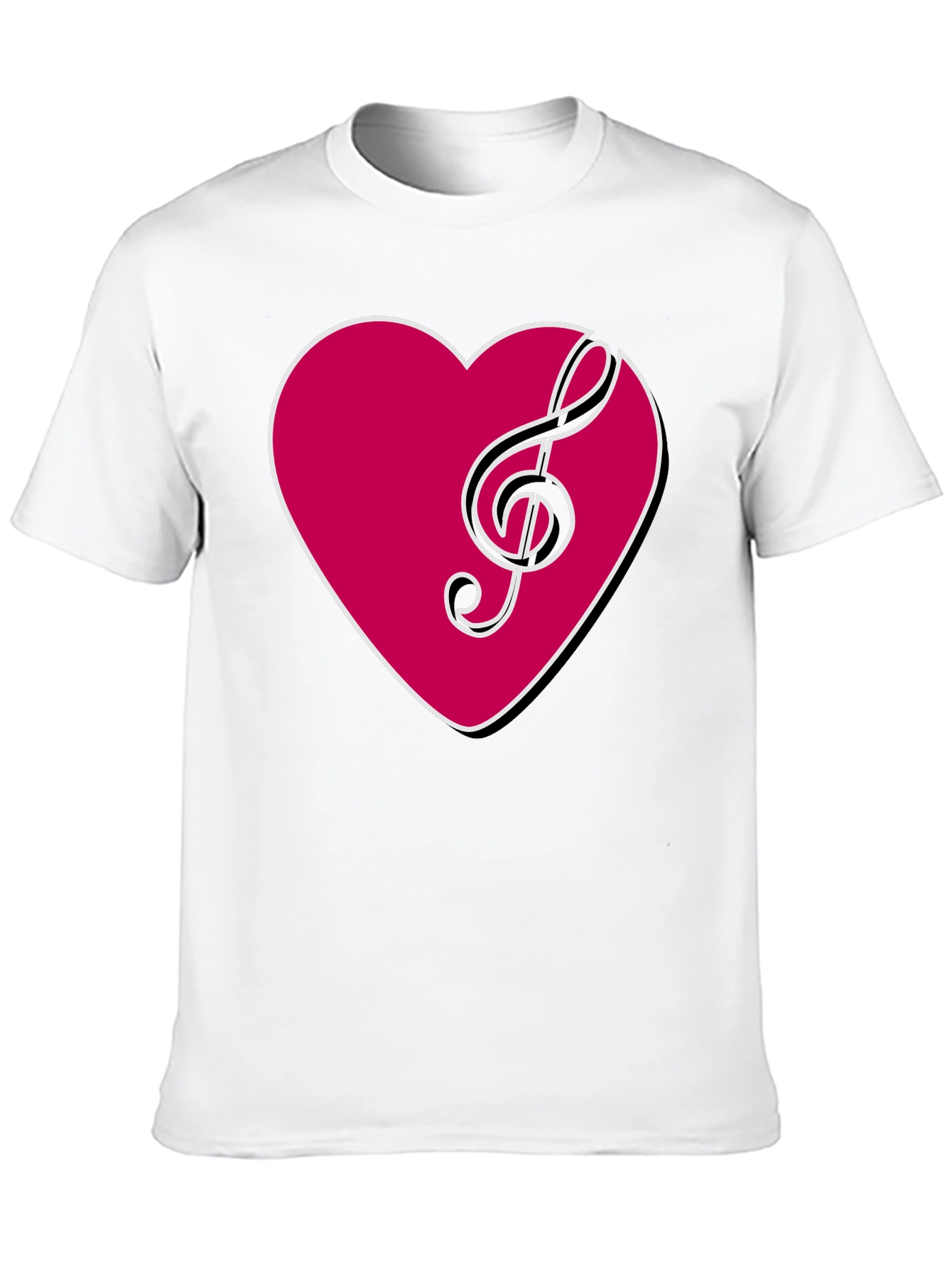 Musical Heart T-Shirt - Stylish Black Tee