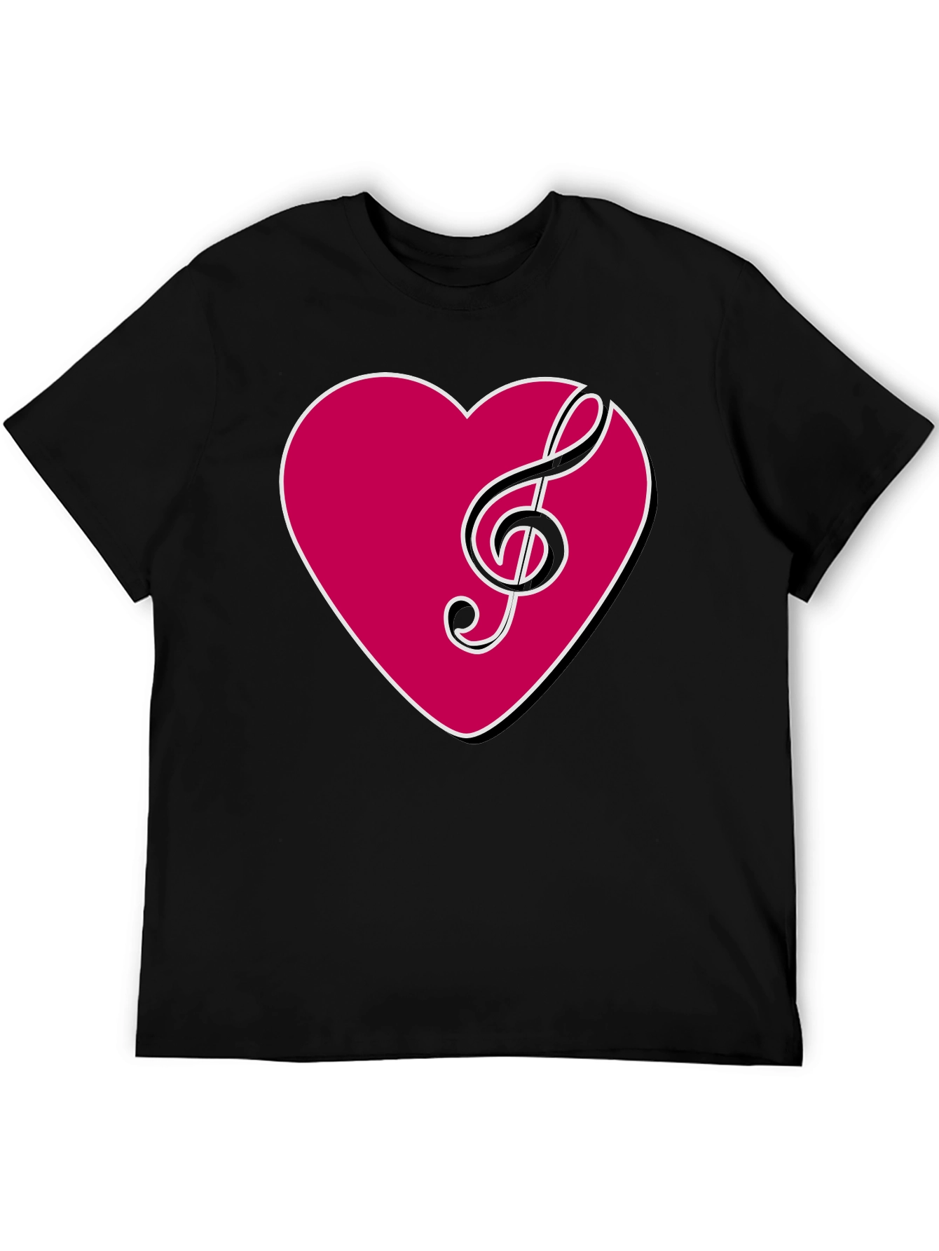 Musical Heart T-Shirt - Stylish Black Tee