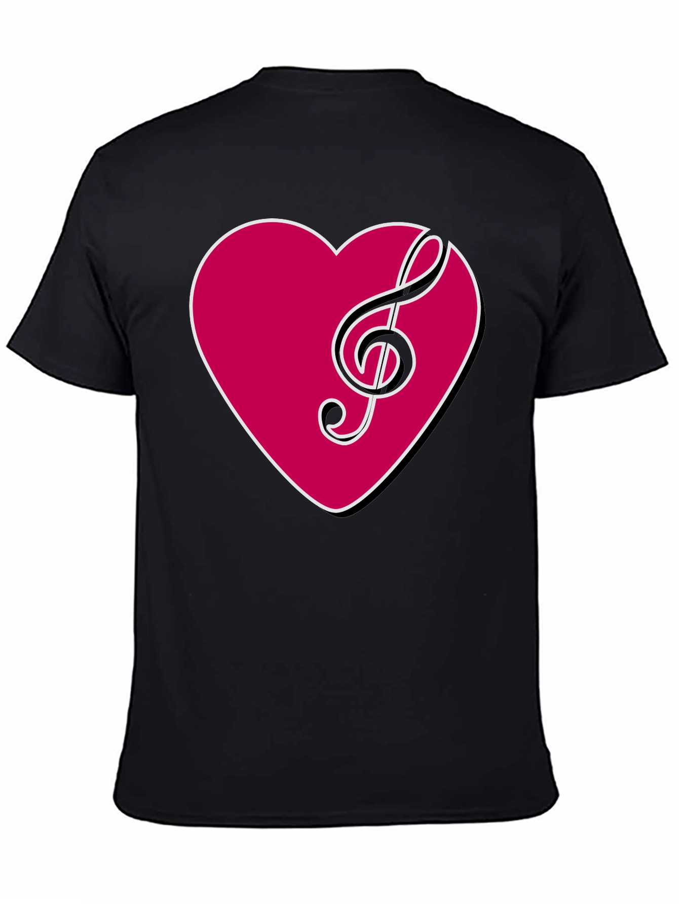 Musical Heart T-Shirt - Stylish Black Tee