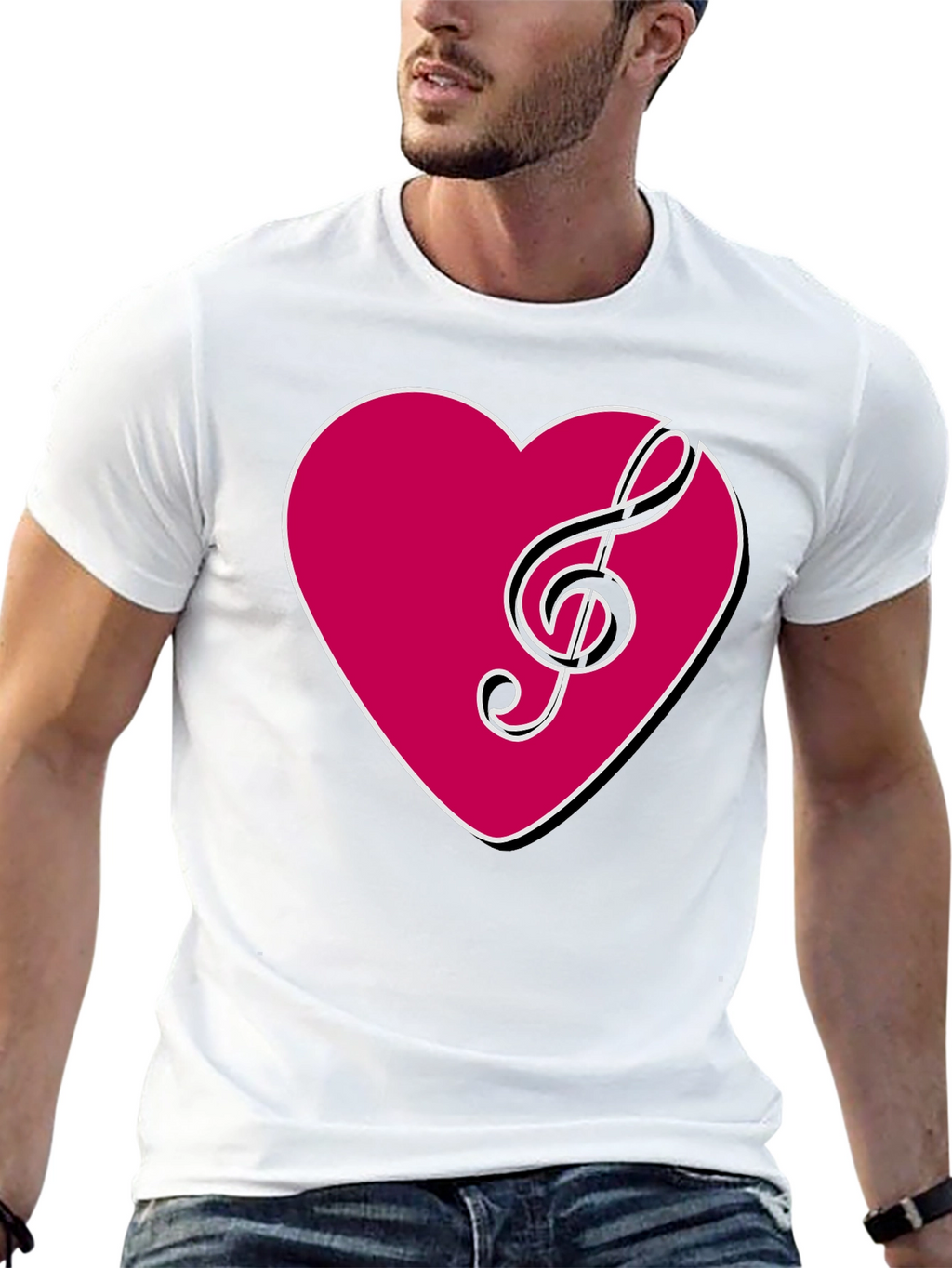 Musical Heart T-Shirt - Stylish Black Tee