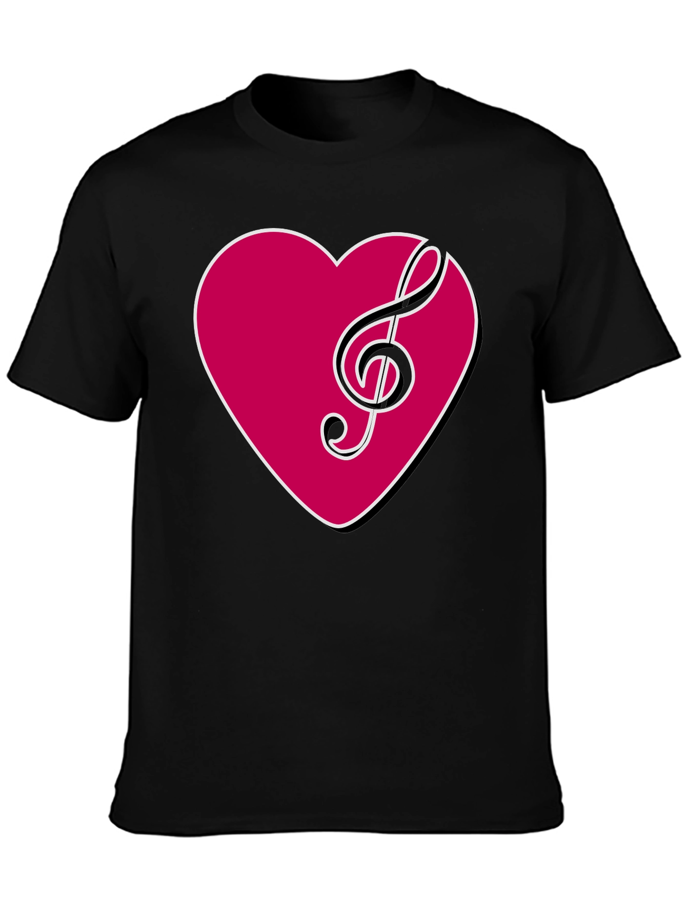 Musical Heart T-Shirt - Stylish Black Tee