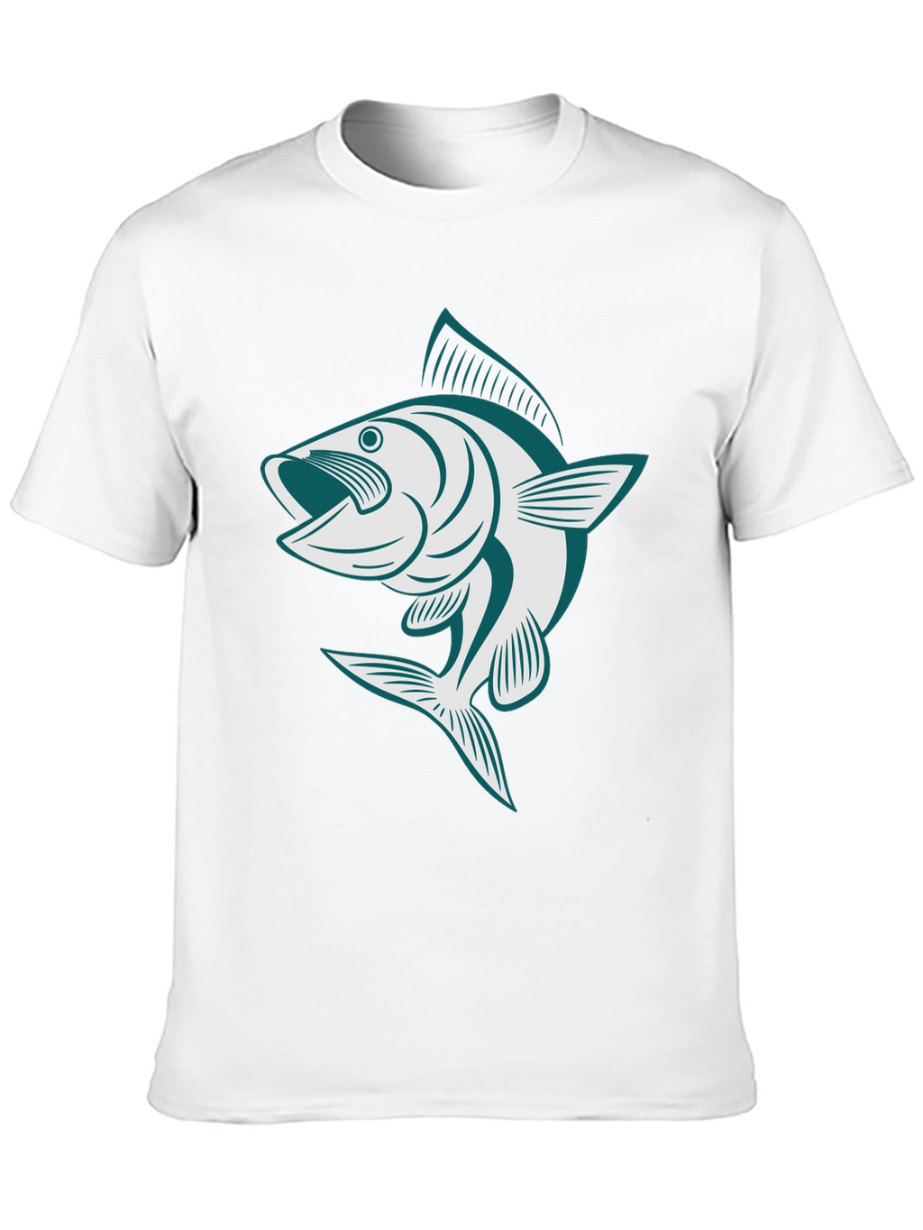 Mens Black T-Shirt with Fish Graphic