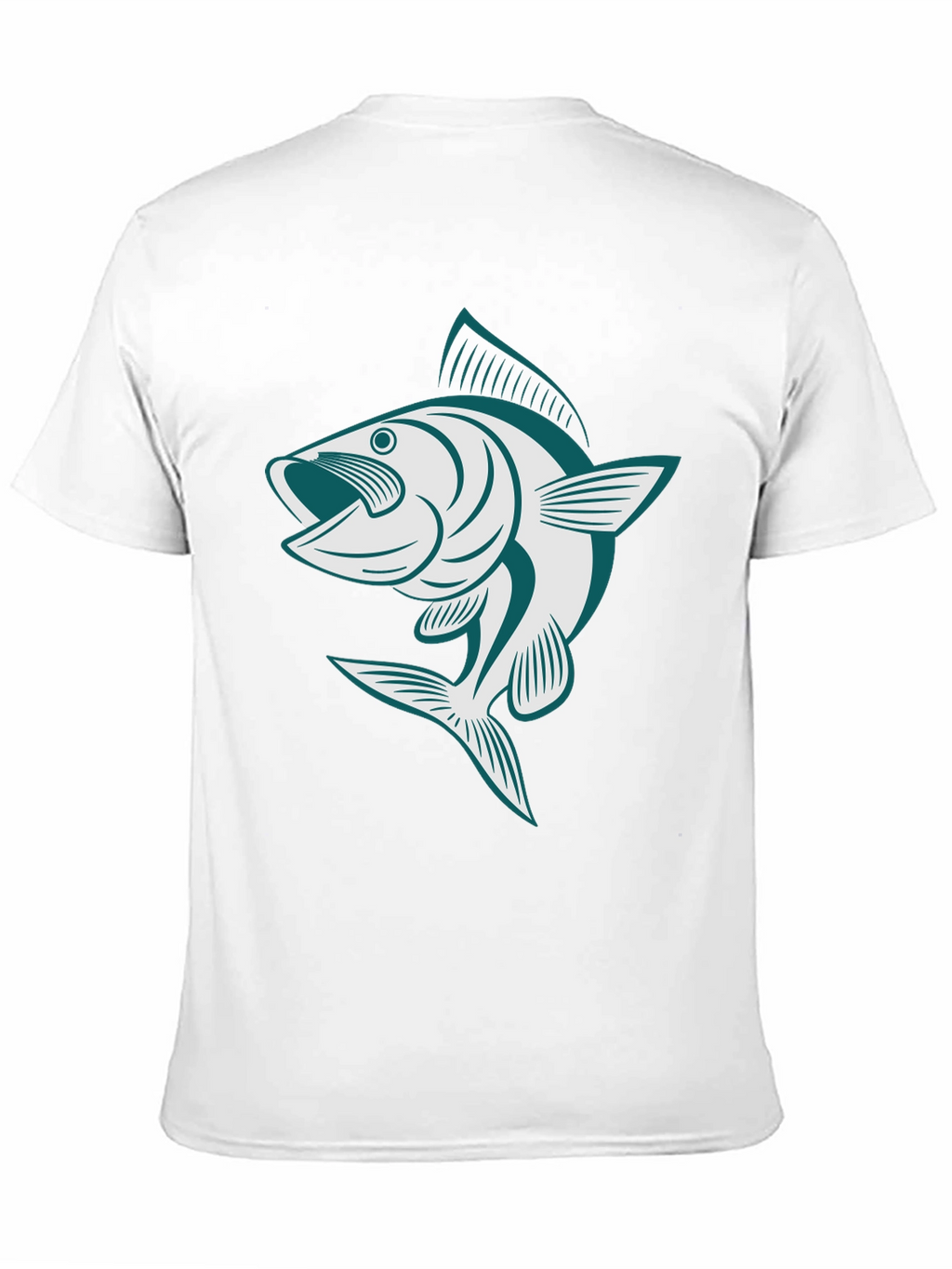 Mens Black T-Shirt with Fish Graphic