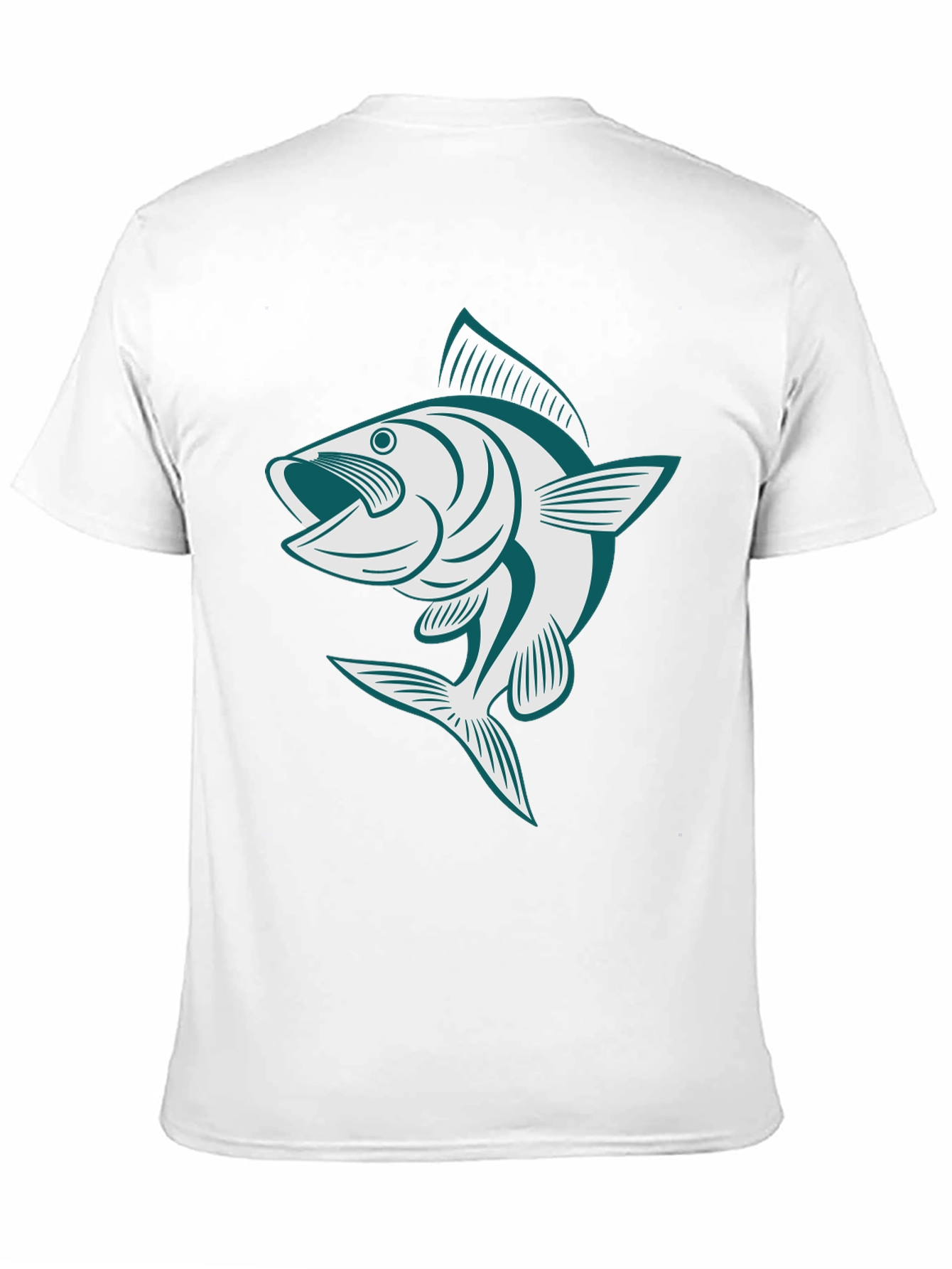 Mens Black T-Shirt with Fish Graphic