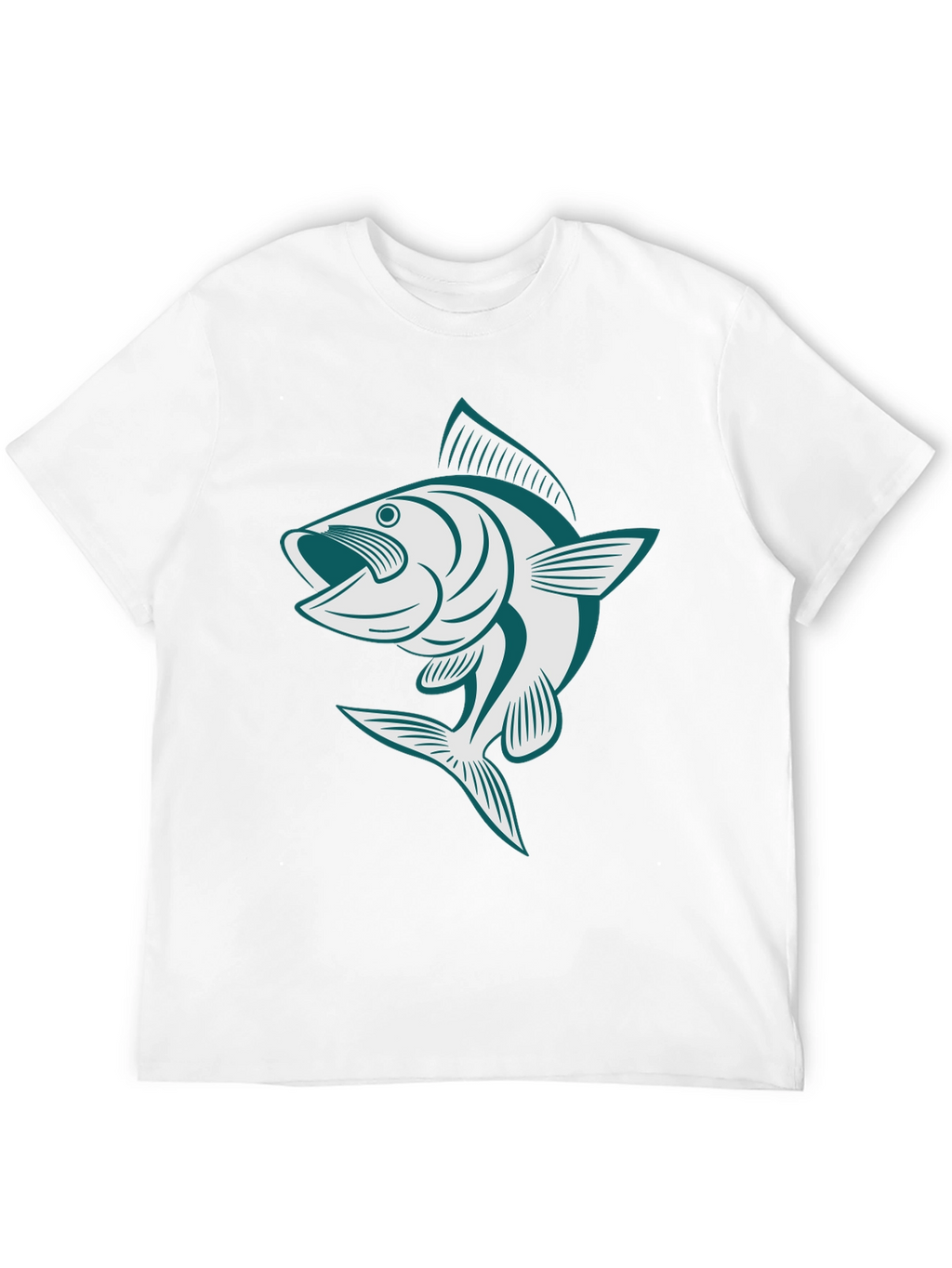 Mens Black T-Shirt with Fish Graphic