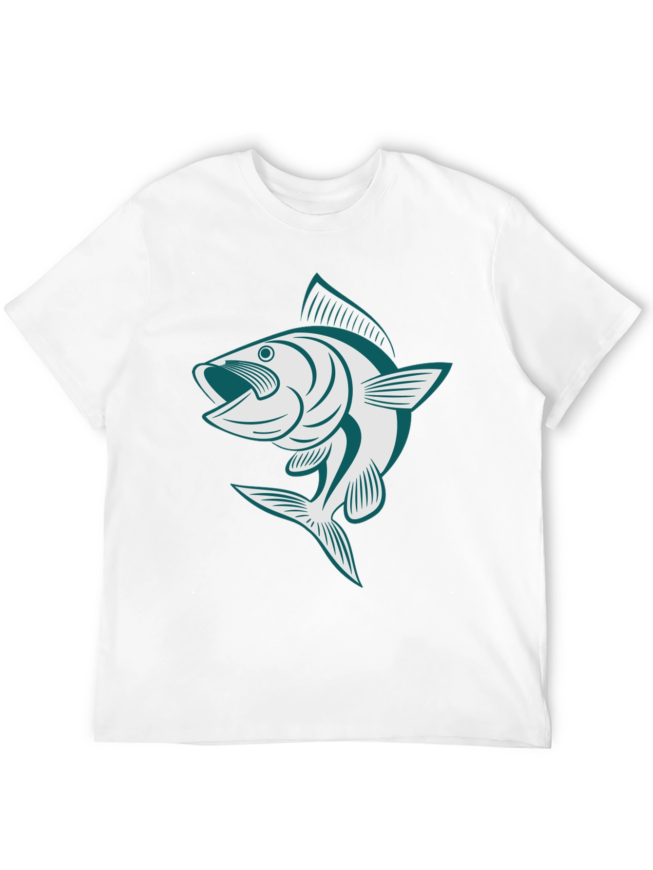Mens Black T-Shirt with Fish Graphic
