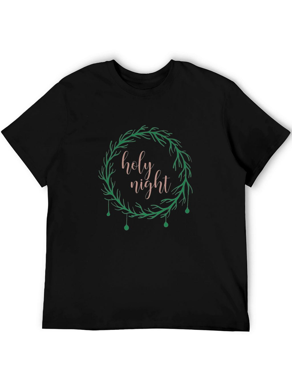 Holy Night Wreath Graphic Tee - Black