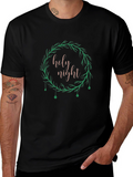 Holy Night Wreath Graphic Tee - Black