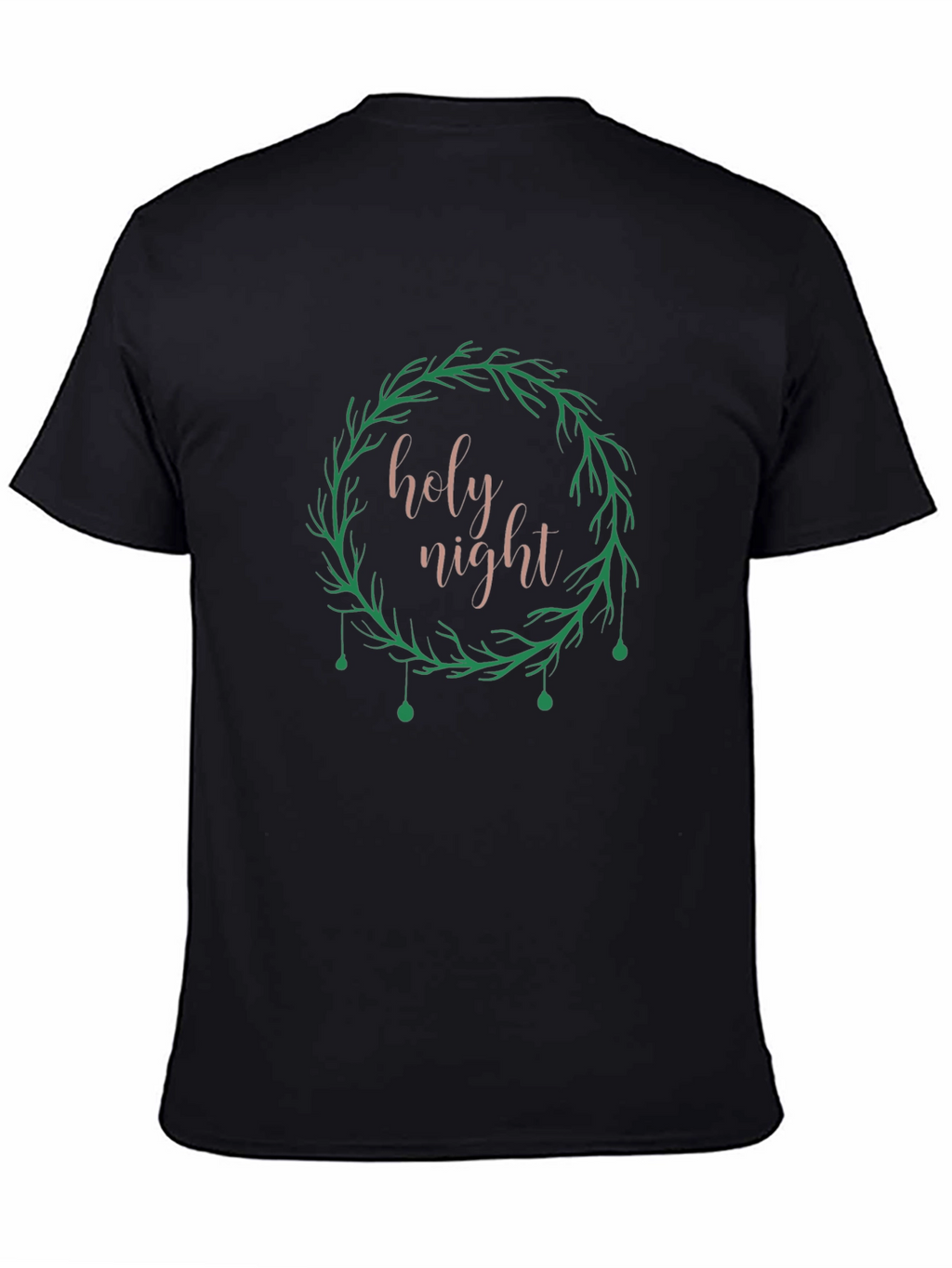 Holy Night Wreath Graphic Tee - Black
