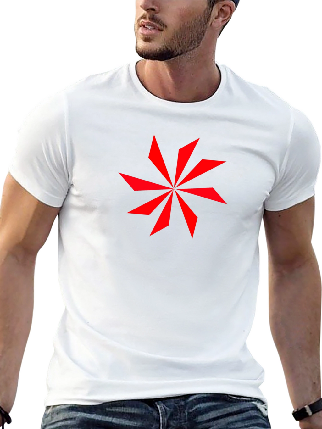 Geometric Star Graphic Black T-Shirt