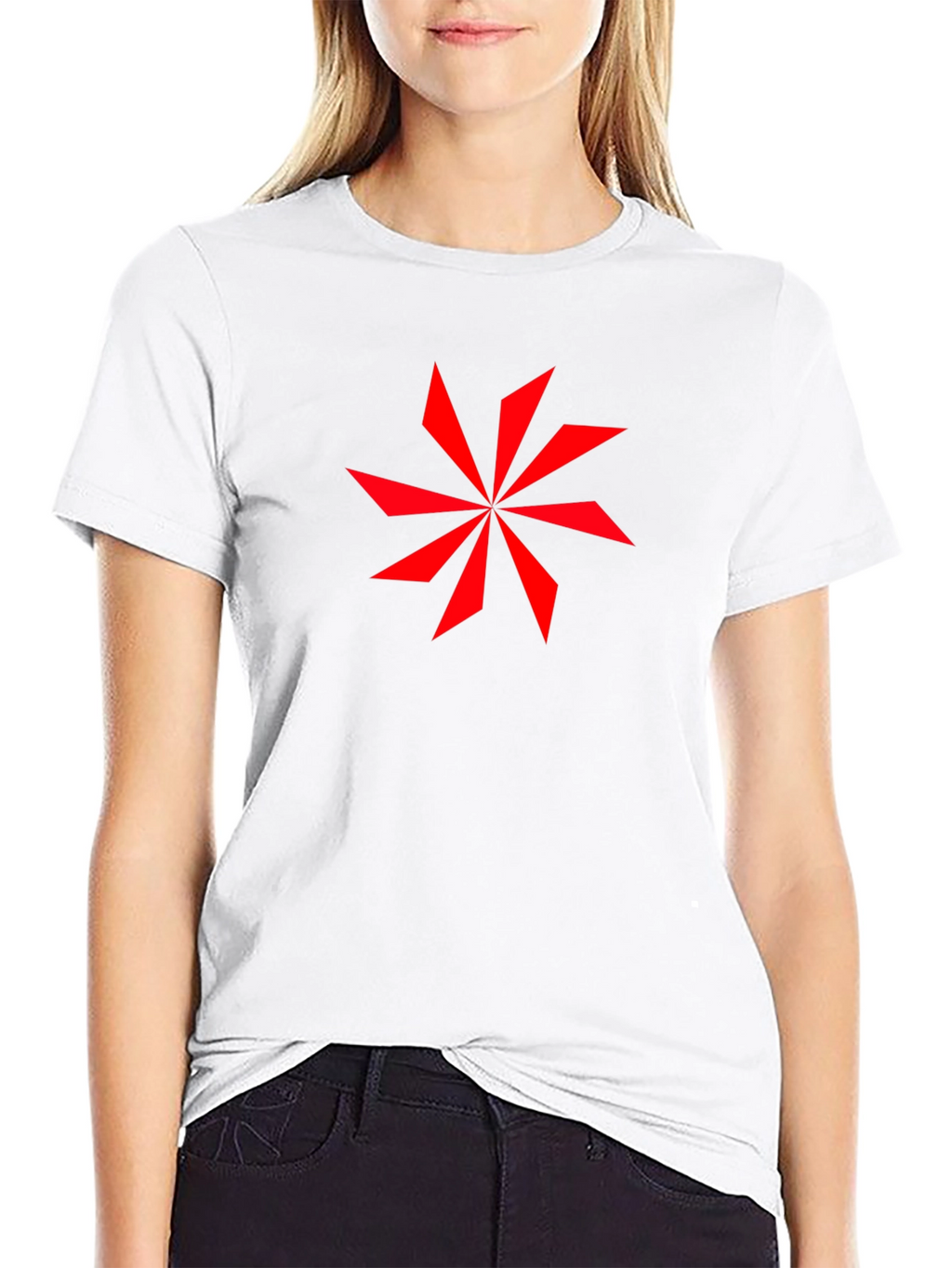 Geometric Star Graphic Black T-Shirt