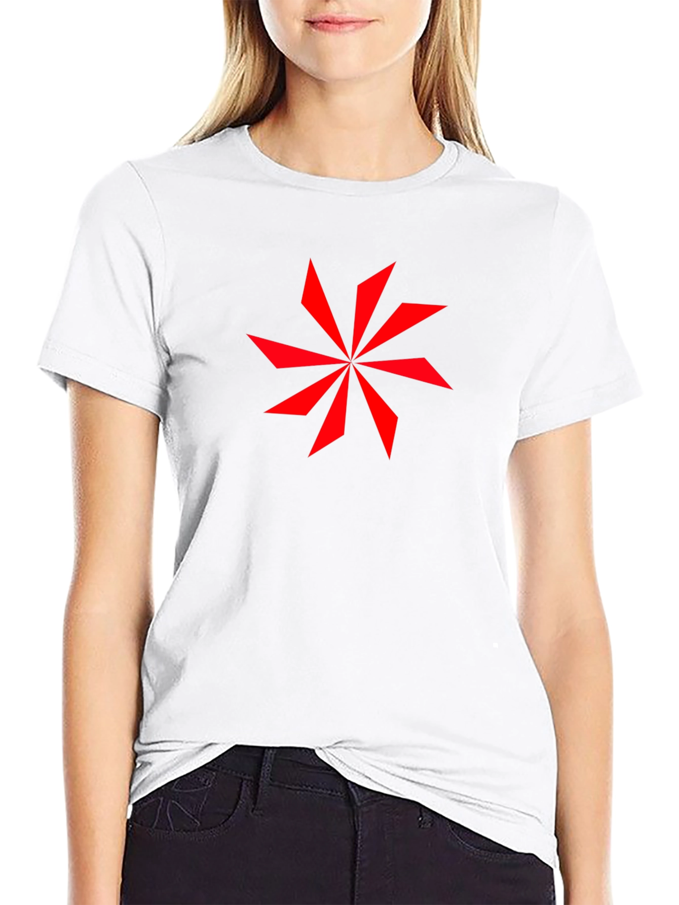 Geometric Star Graphic Black T-Shirt