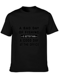 Fishing Slogan Graphic Tee - A Bad Day Fishing
