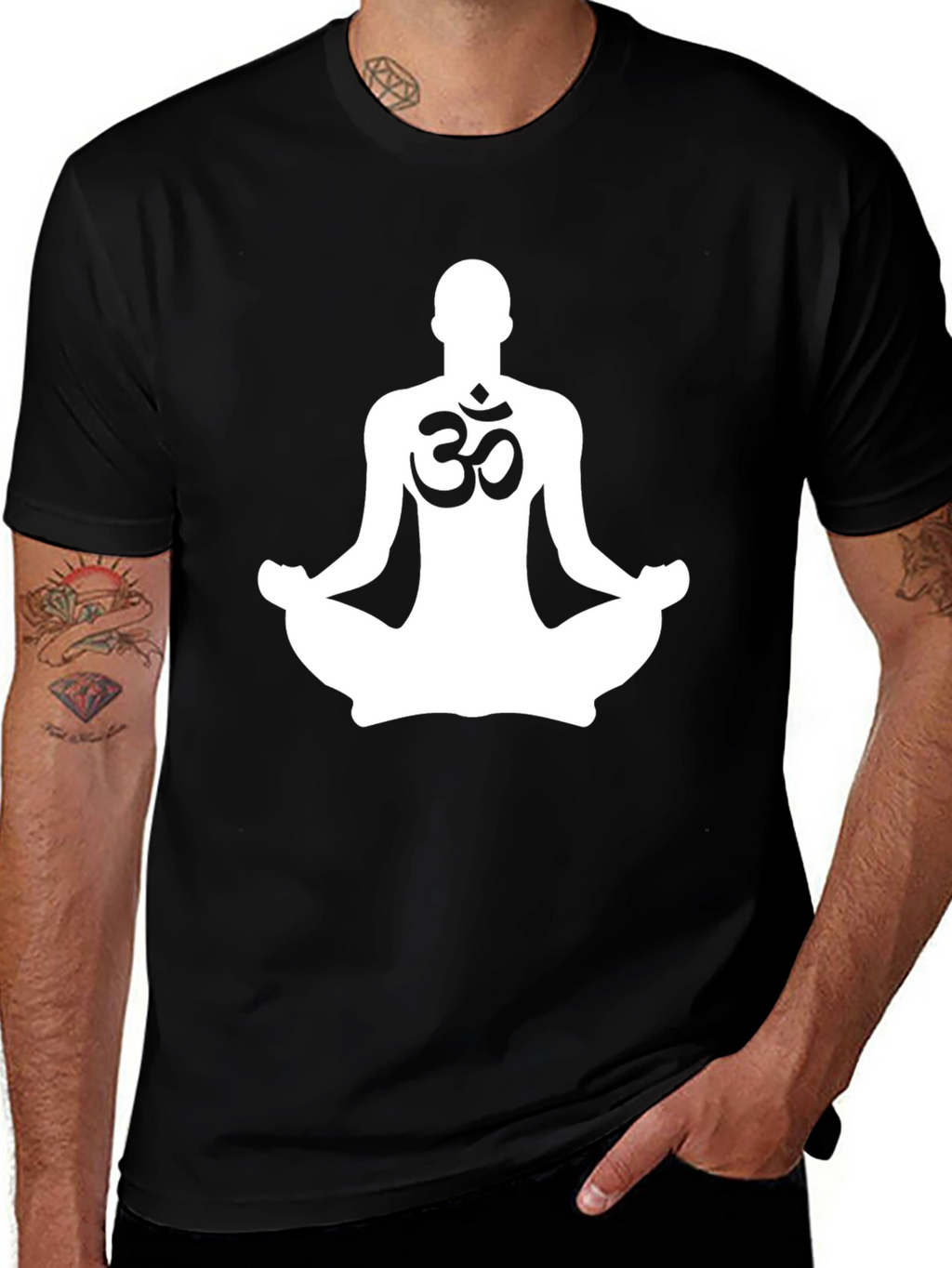 Yoga Meditation Om Symbol Black T-Shirt