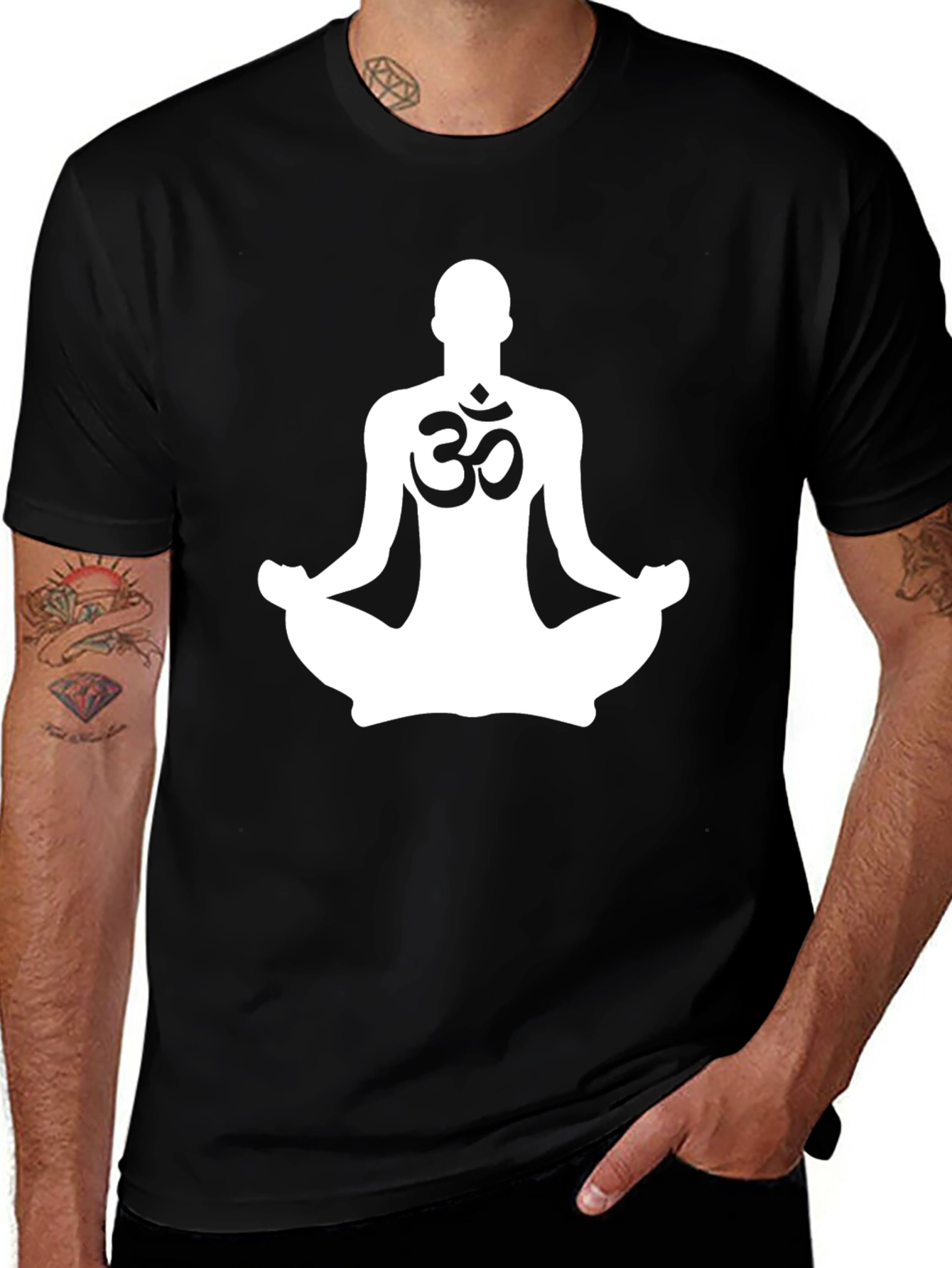 Yoga Meditation Om Symbol Black T-Shirt