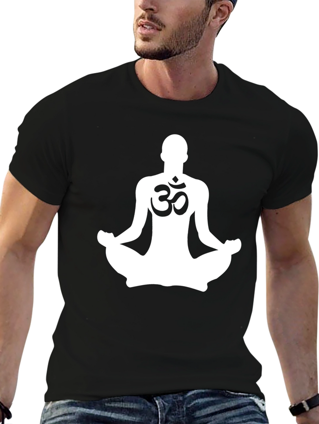 Yoga Meditation Om Symbol Black T-Shirt