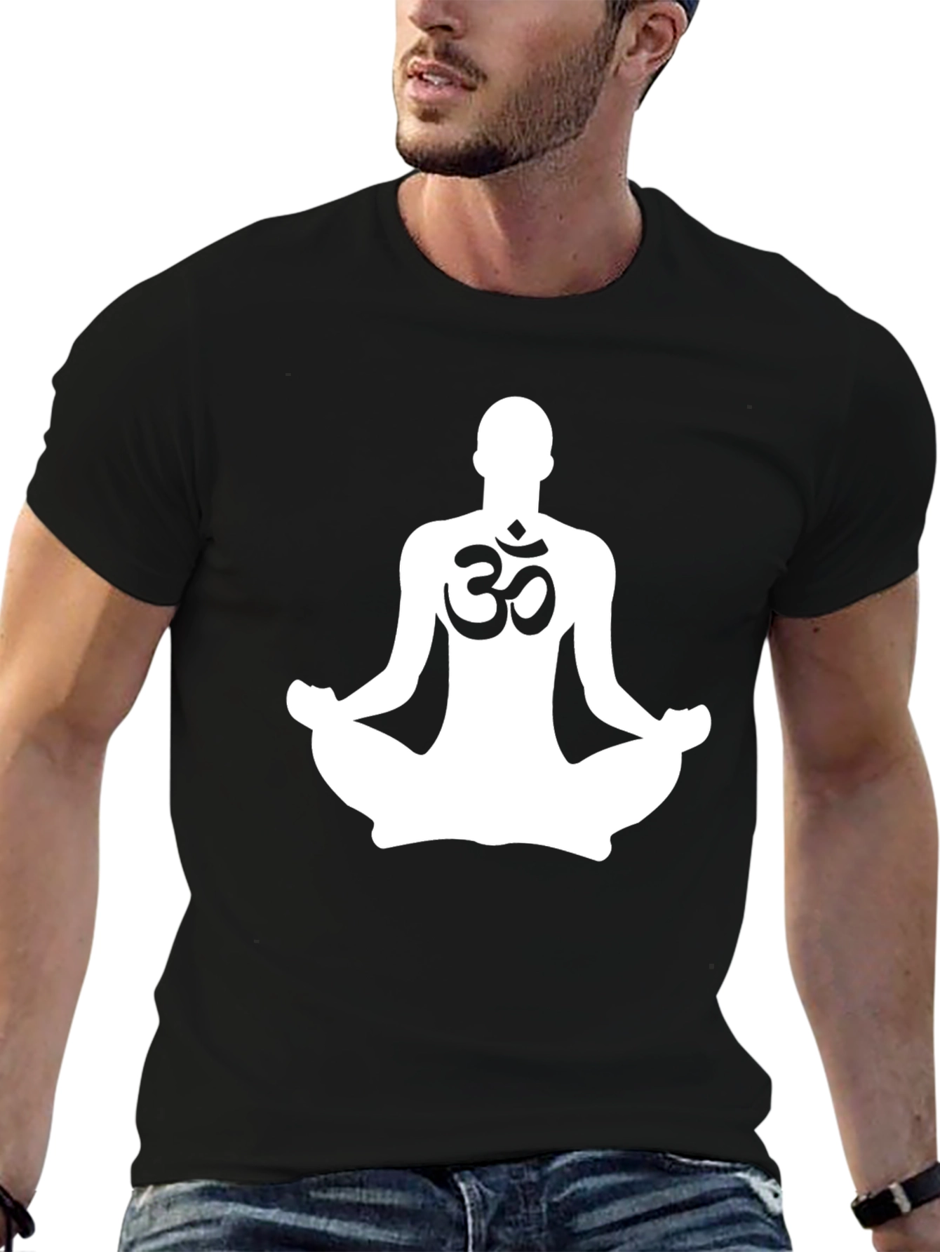 Yoga Meditation Om Symbol Black T-Shirt