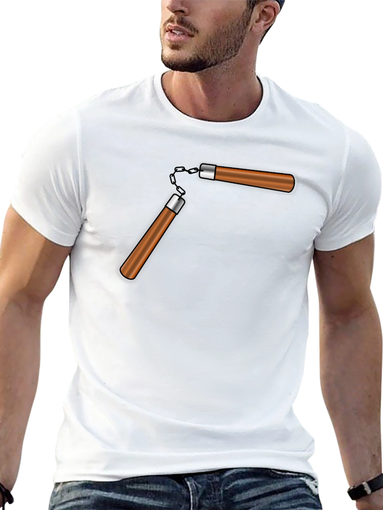 Nunchucks Graphic T-Shirt - Black