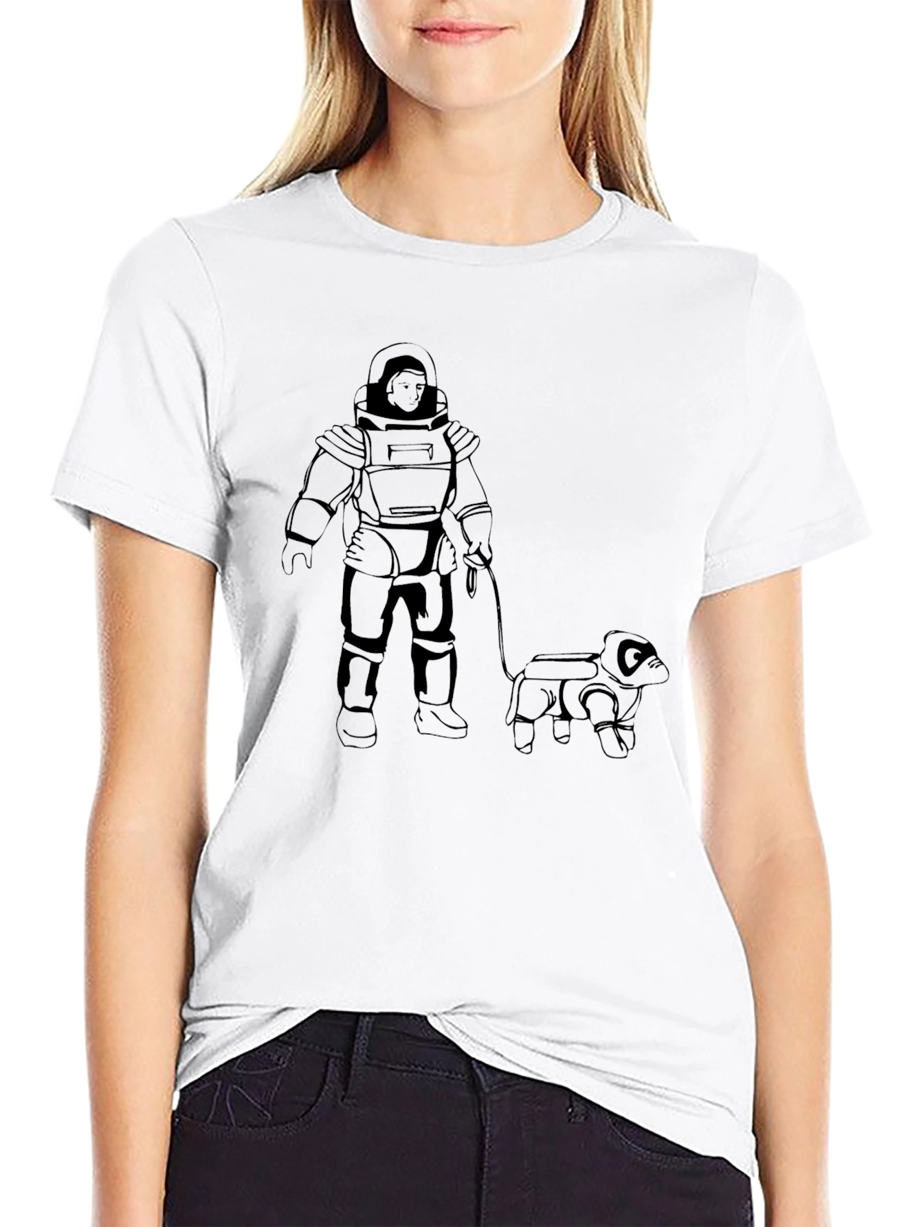 Astronaut Dog Walker T-Shirt