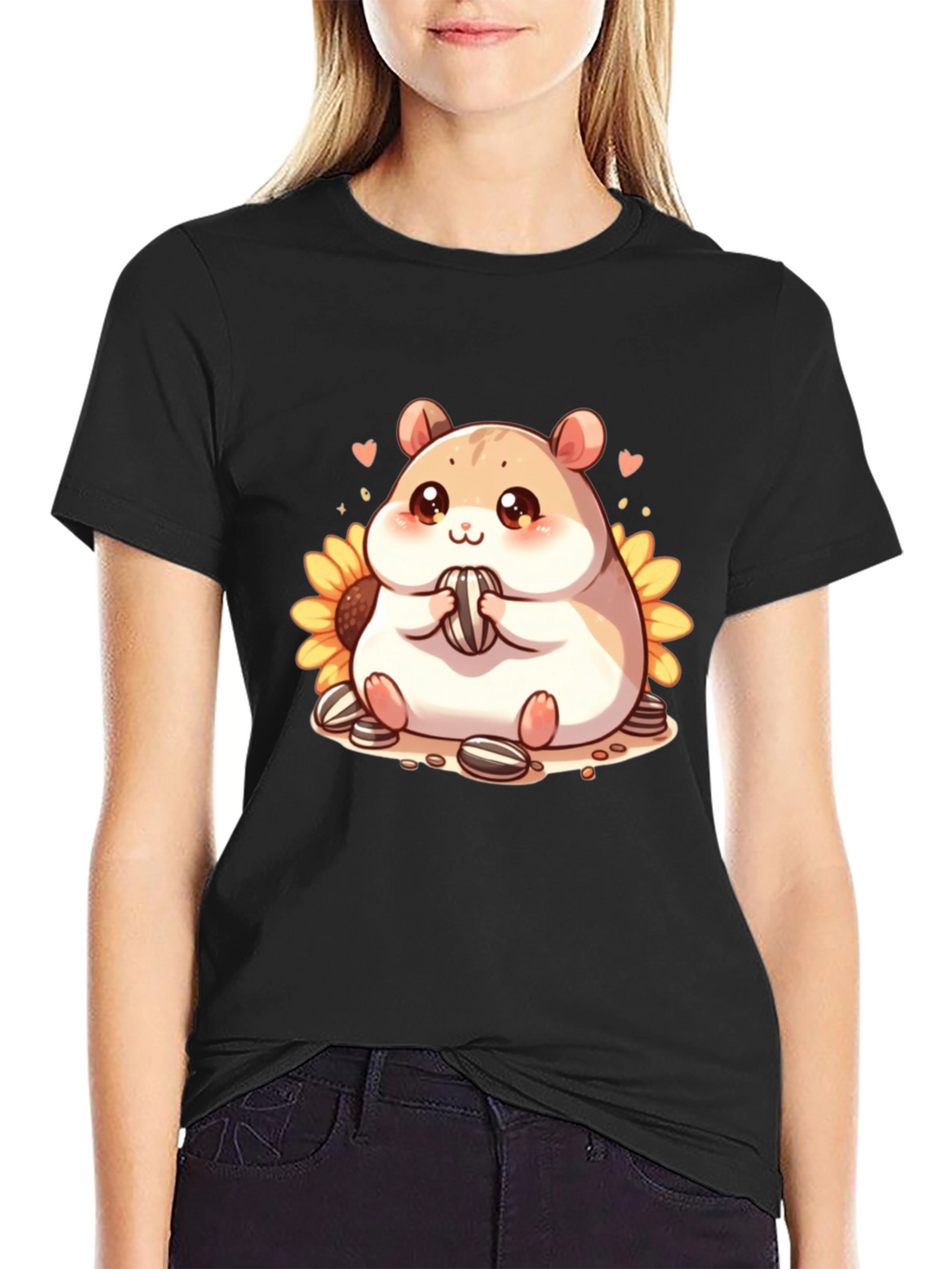 Cute Hamster Sunflower T-Shirt