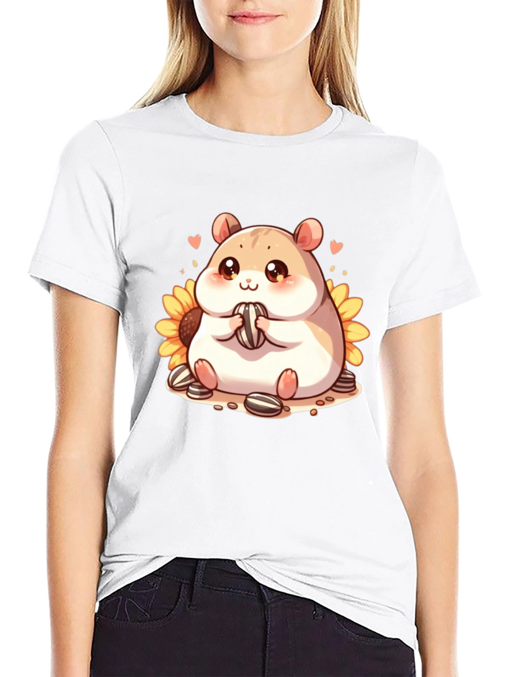 Cute Hamster Sunflower T-Shirt