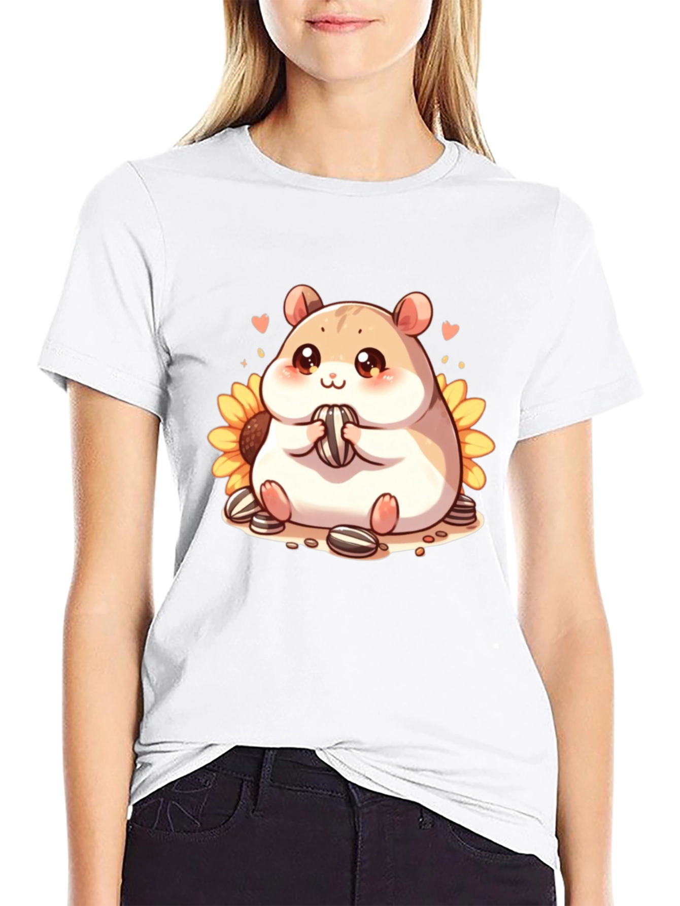 Cute Hamster Sunflower T-Shirt