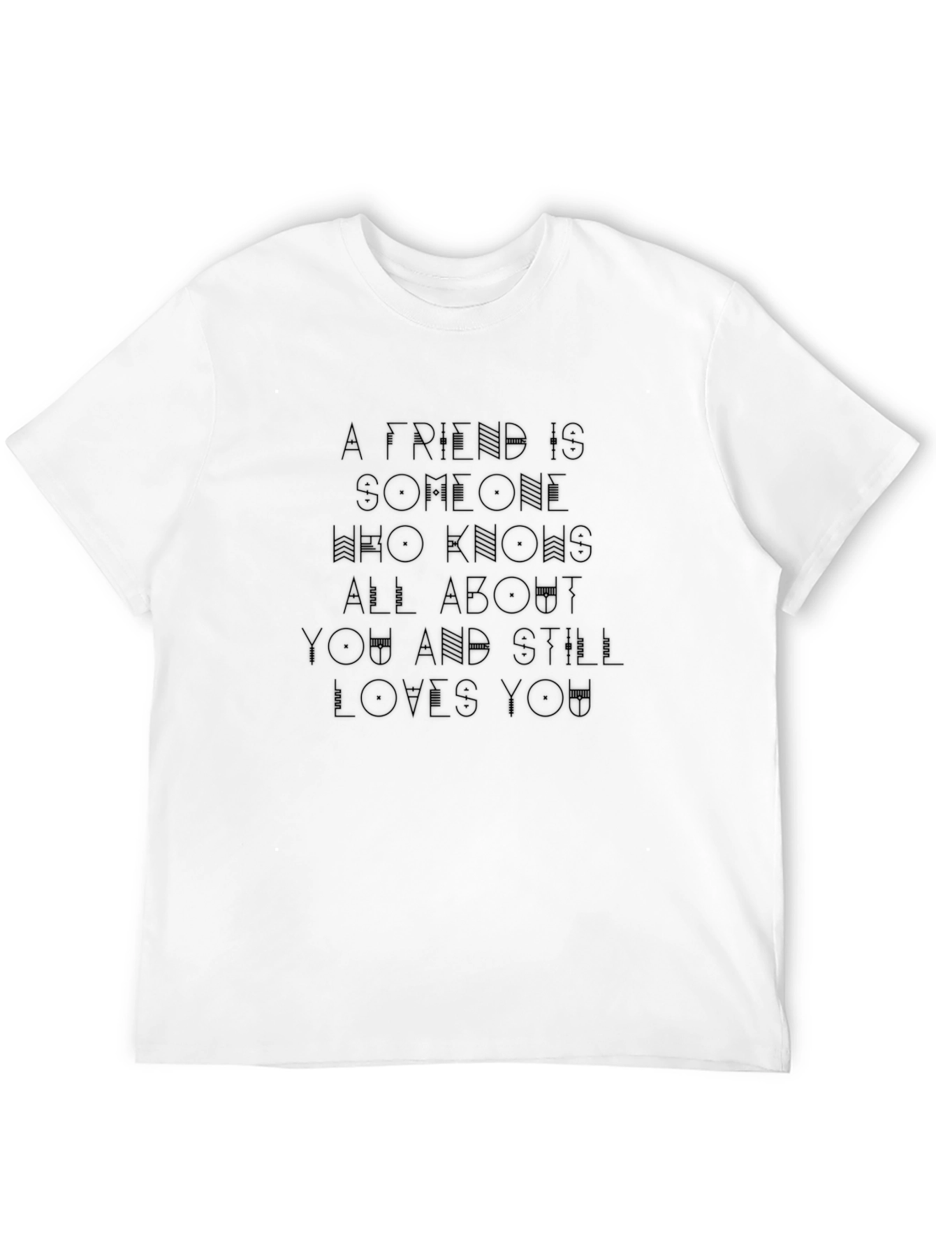 Mens Black T-shirt with A Friend Slogan