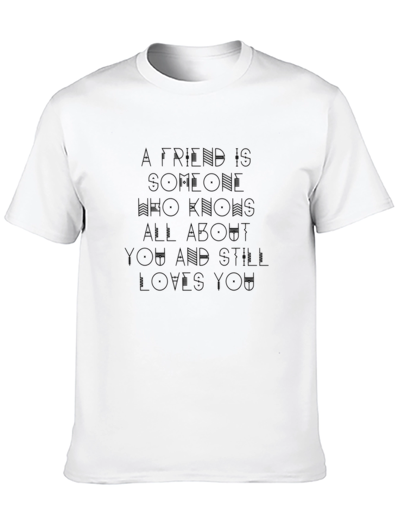 Mens Black T-shirt with A Friend Slogan