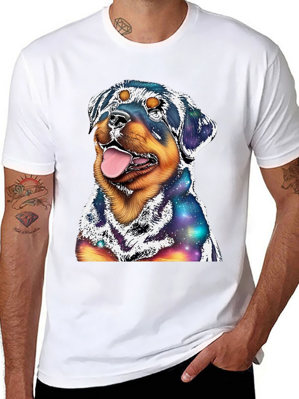Rottweiler Galaxy Graphic T-Shirt