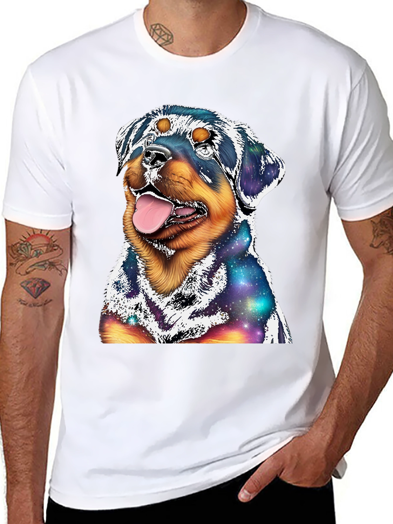 Rottweiler Galaxy Graphic T-Shirt