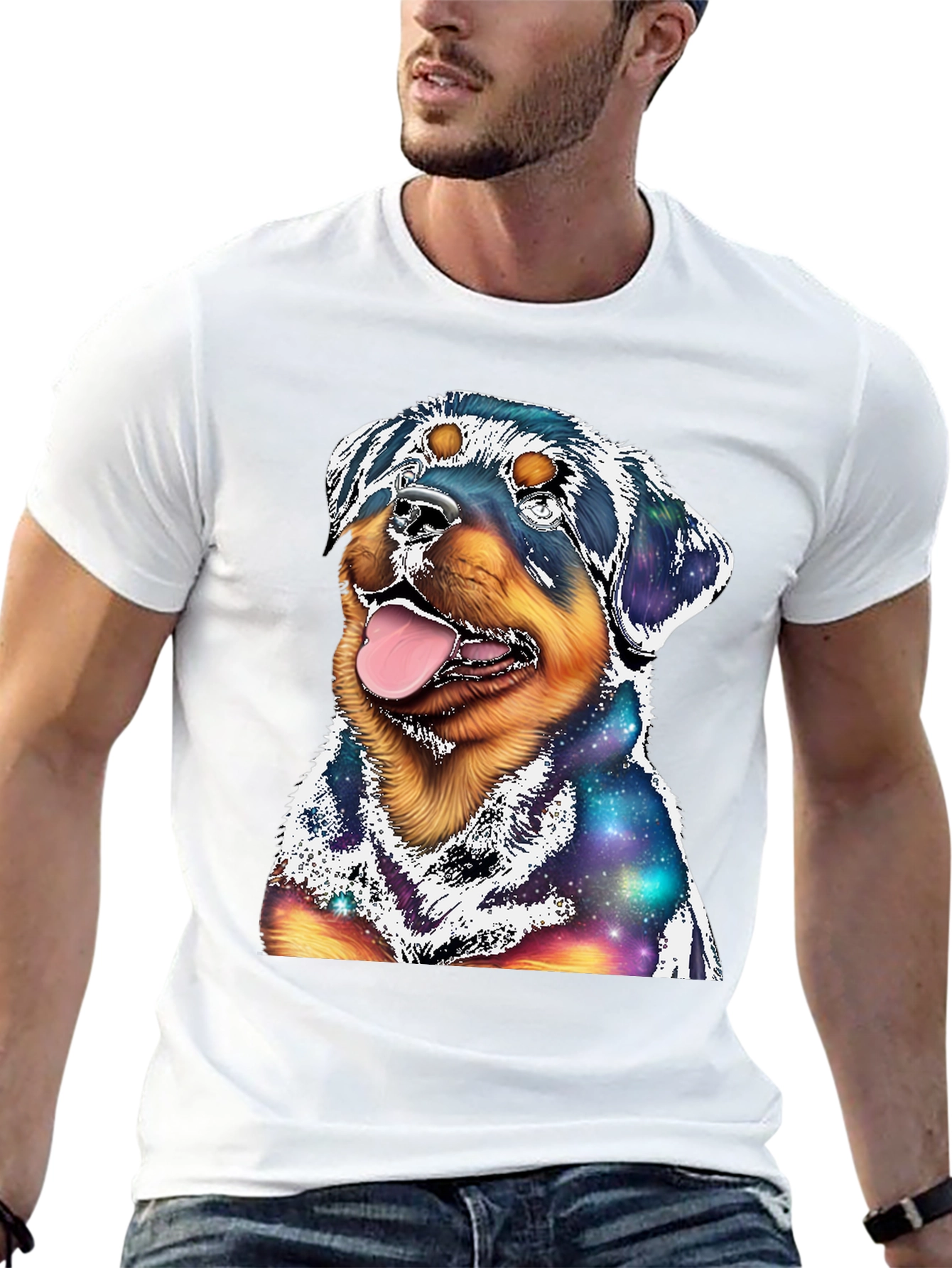Rottweiler Galaxy Graphic T-Shirt