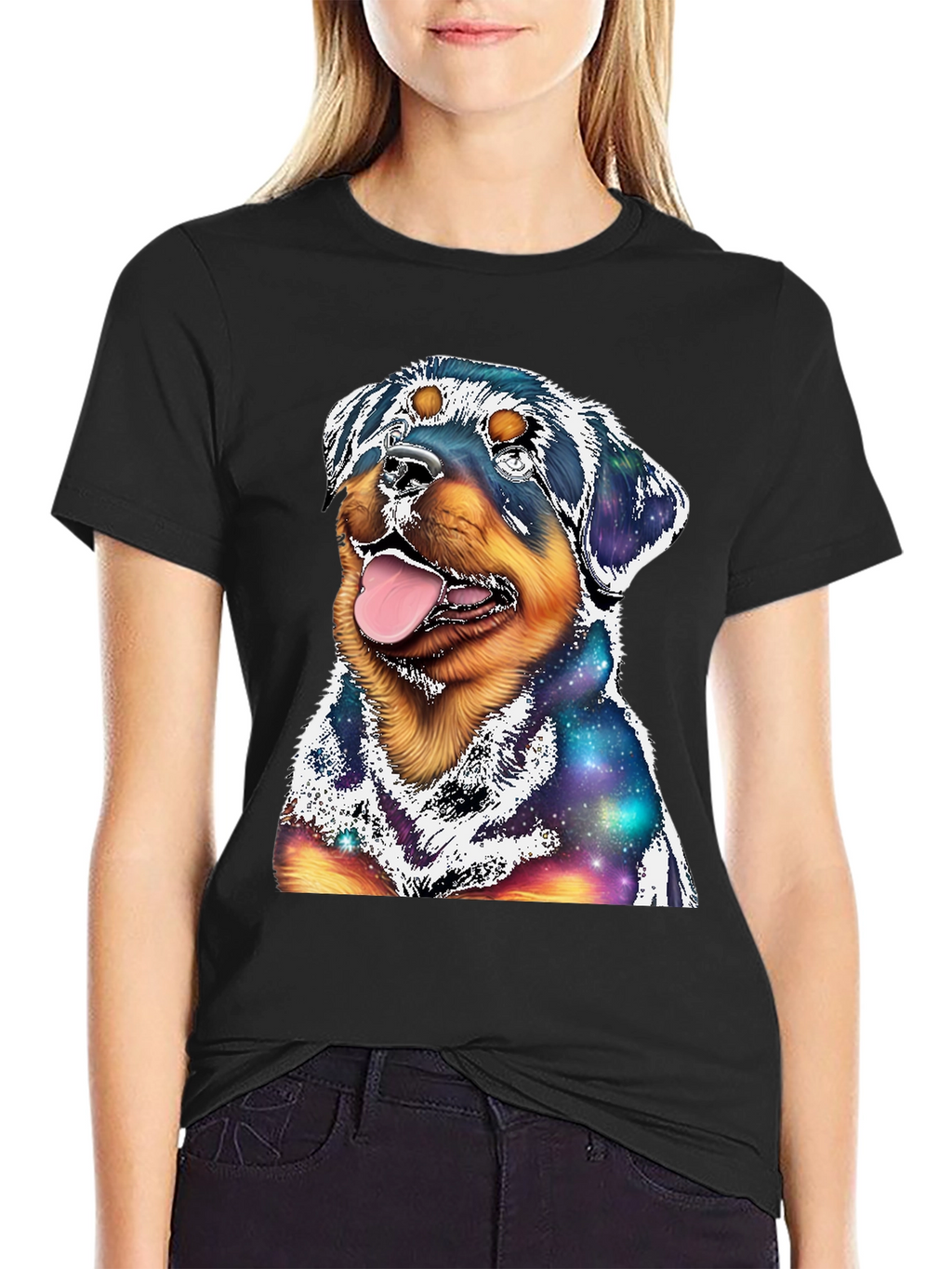 Rottweiler Galaxy Graphic T-Shirt
