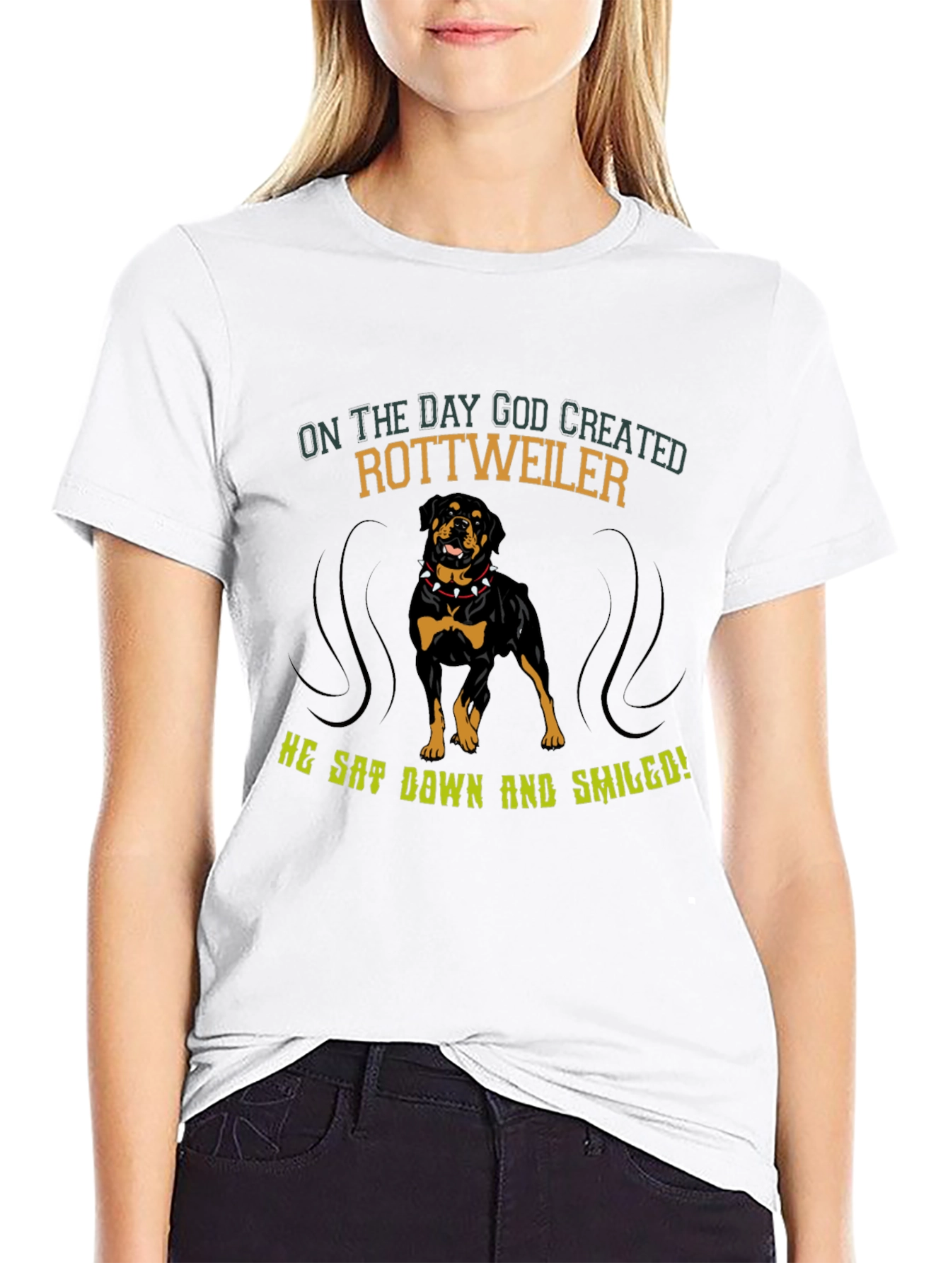 Rottweiler Dog Graphic T-Shirt - Mens Black Tee