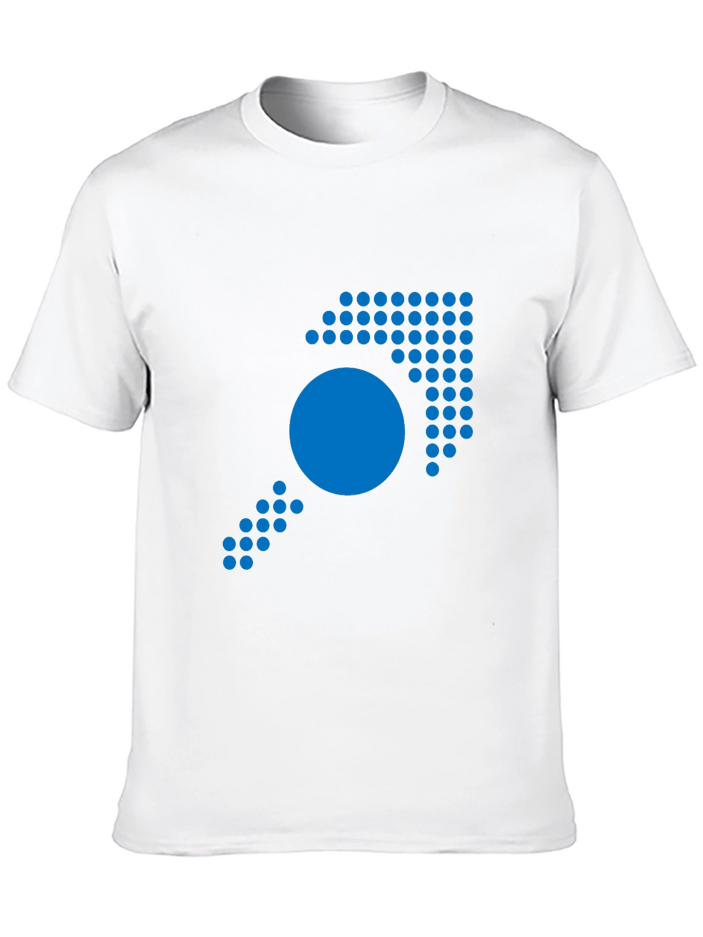 Blue Dot Arrow Graphic Black T-Shirt