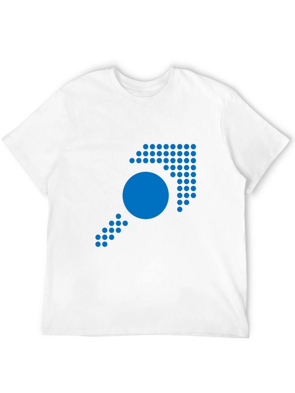 Blue Dot Arrow Graphic Black T-Shirt