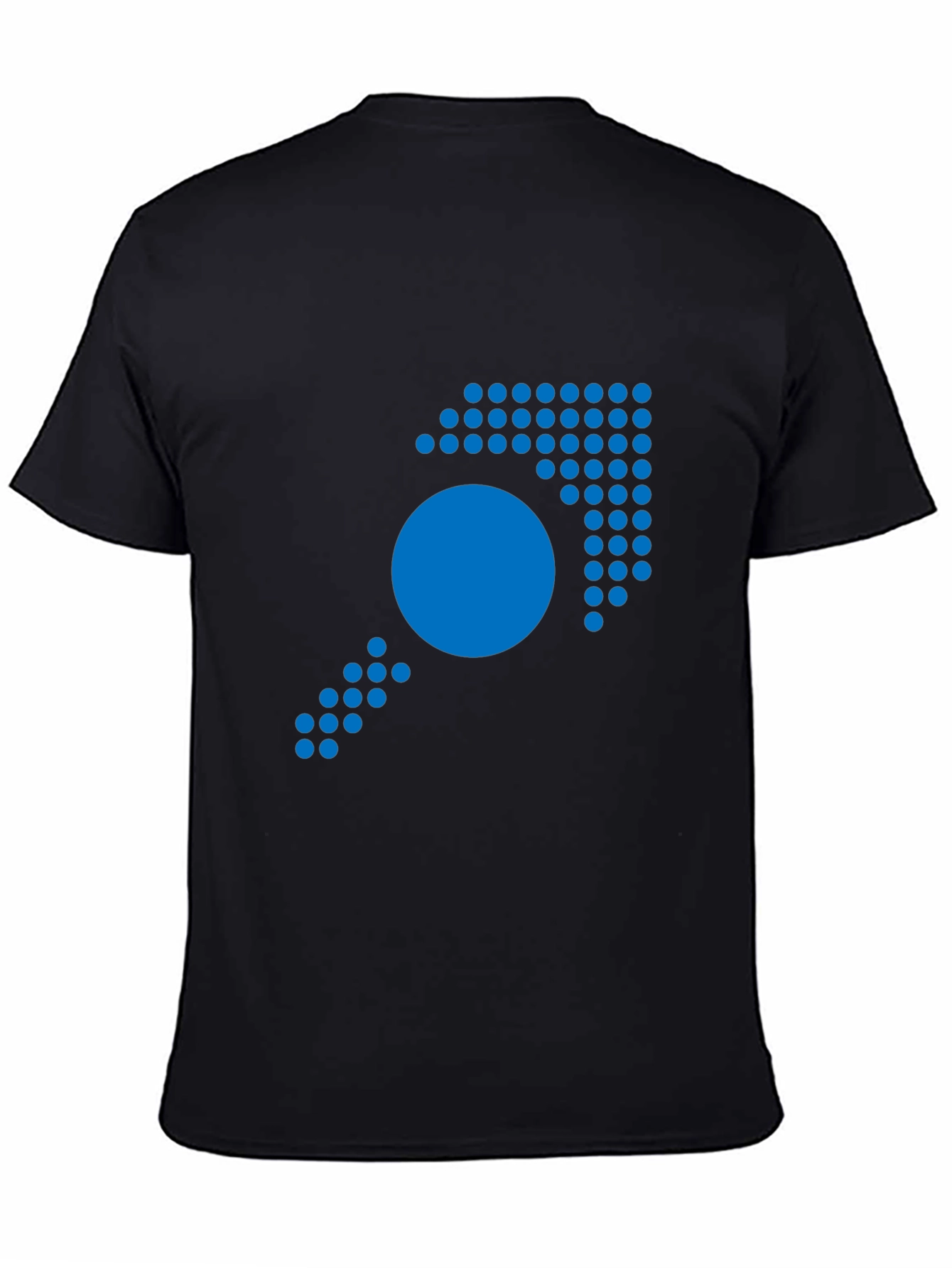 Blue Dot Arrow Graphic Black T-Shirt