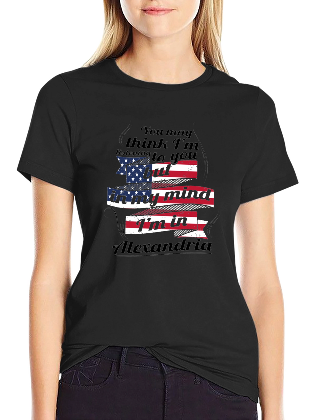 Alexandria T-Shirt American Flag Novelty