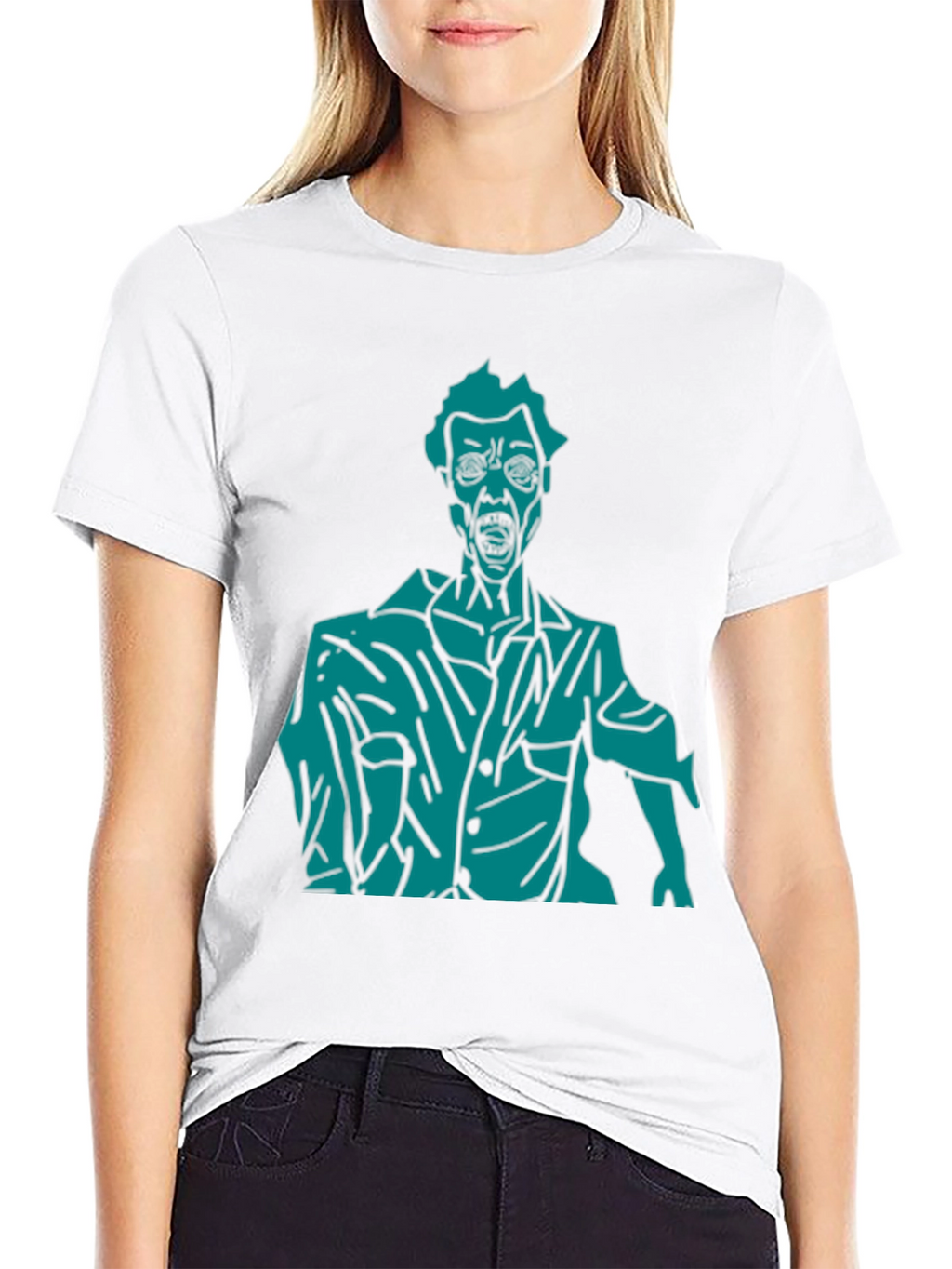 Zombie Graphic Print T-Shirt - Black