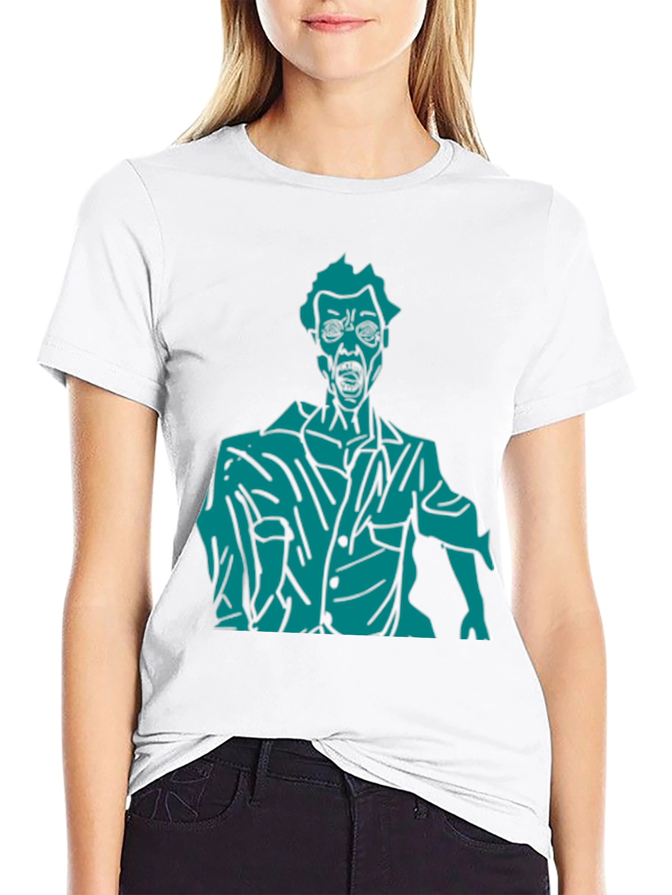 Zombie Graphic Print T-Shirt - Black