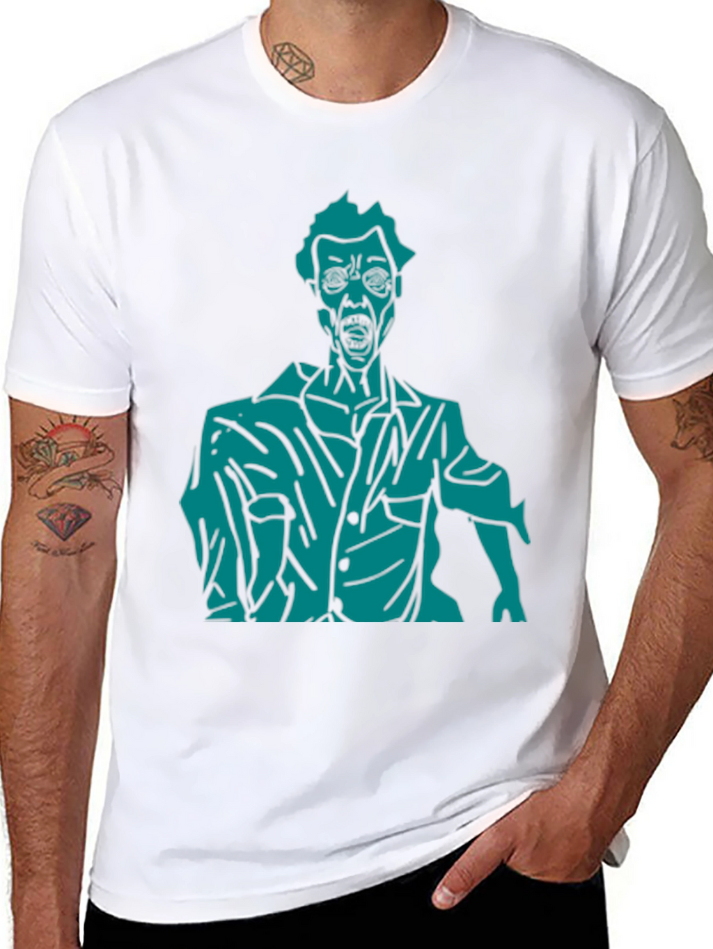 Zombie Graphic Print T-Shirt - Black