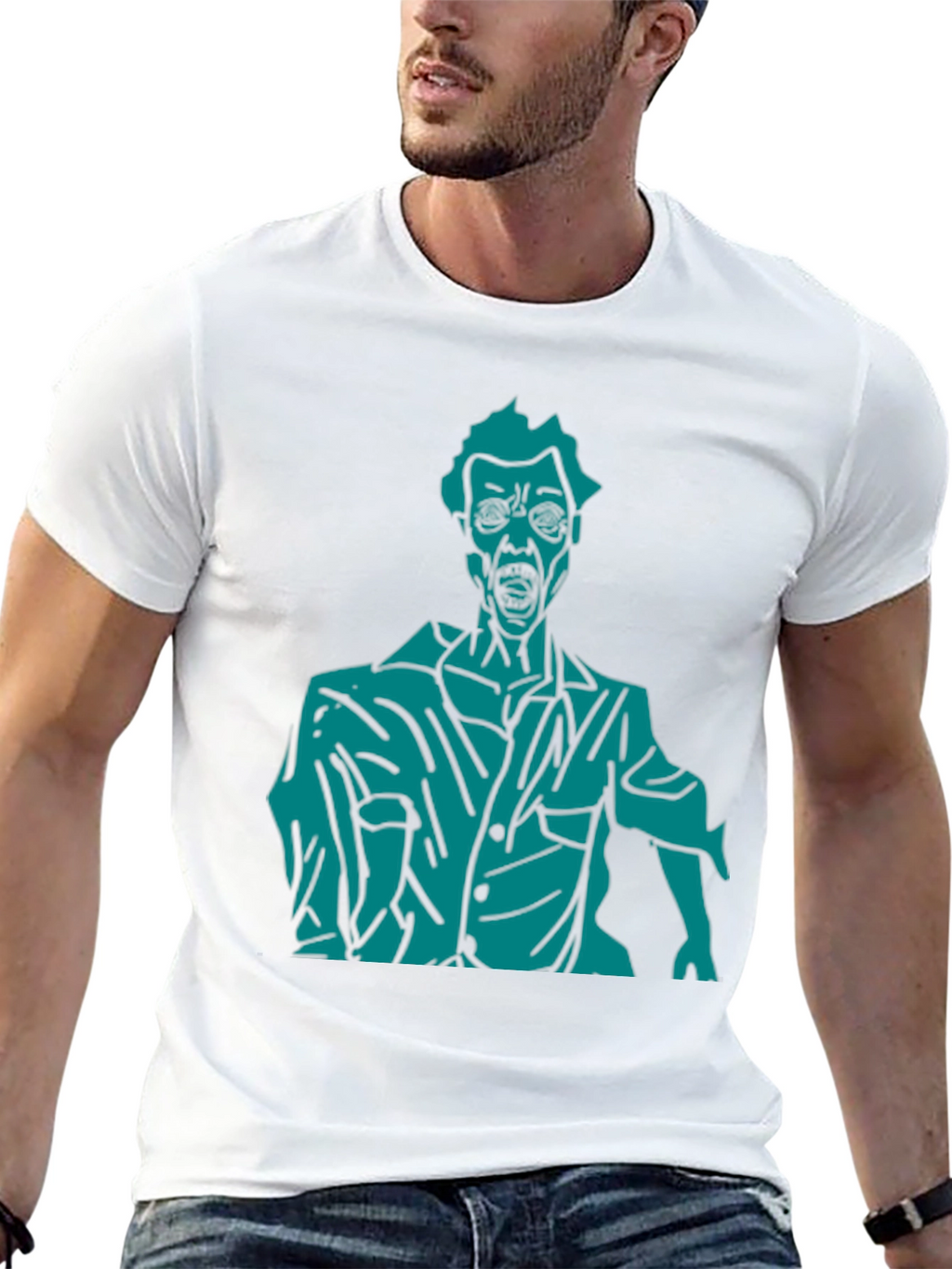 Zombie Graphic Print T-Shirt - Black