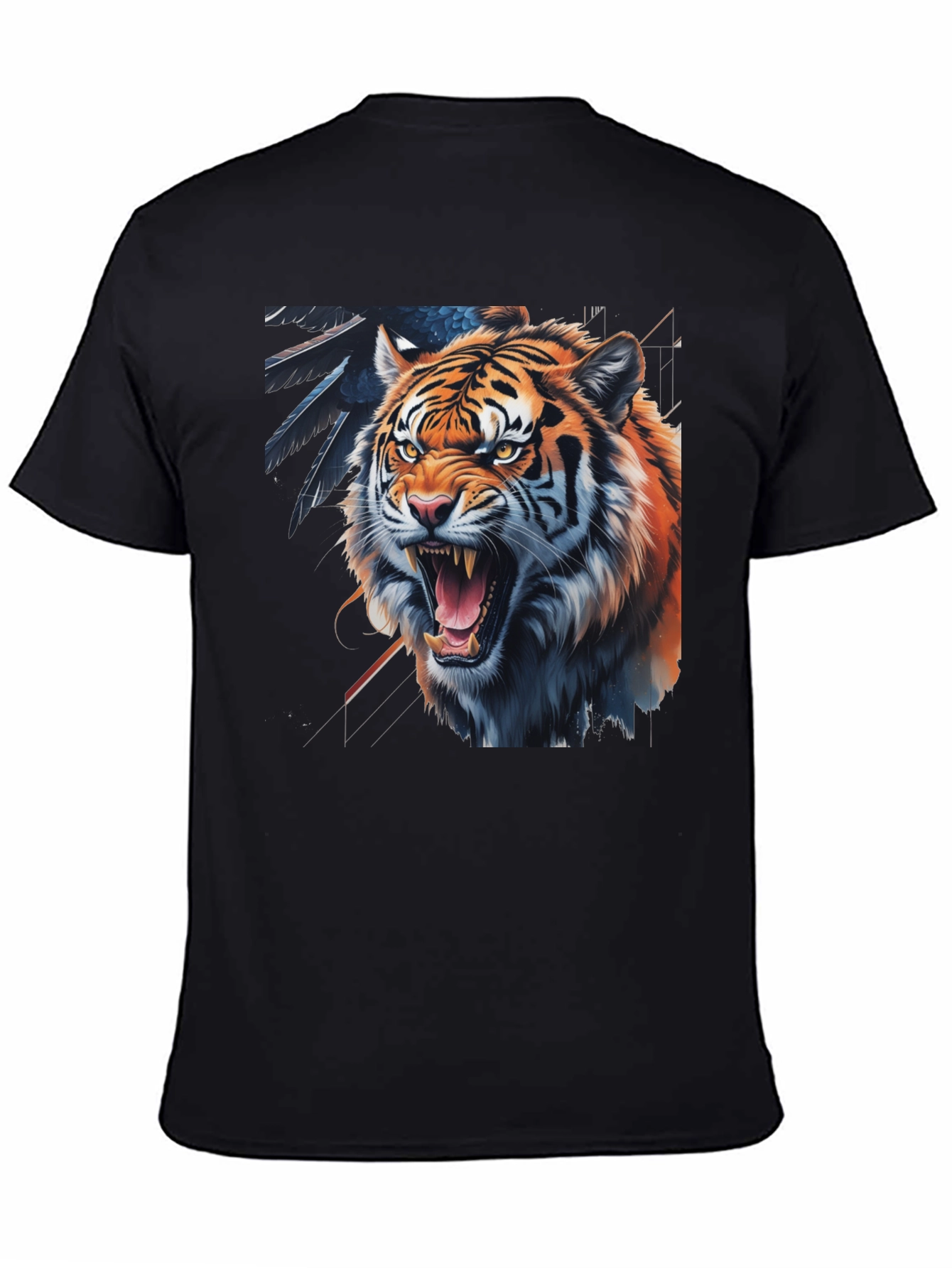 Tiger Graphic Print Black Tee