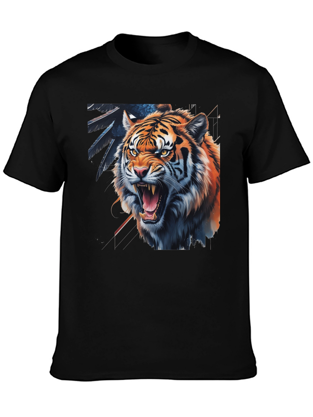 Tiger Graphic Print Black Tee