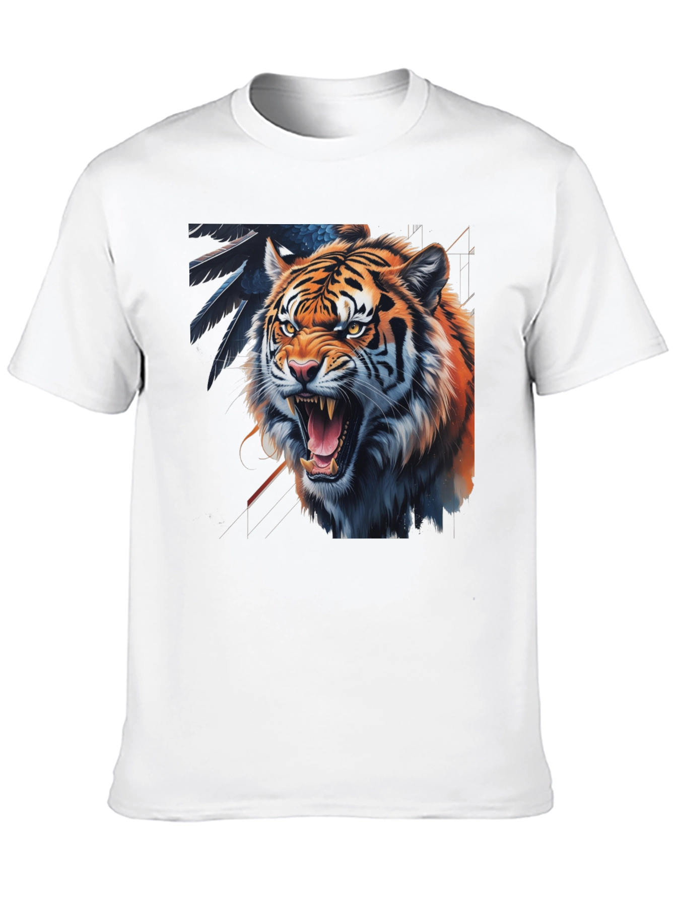 Tiger Graphic Print Black Tee
