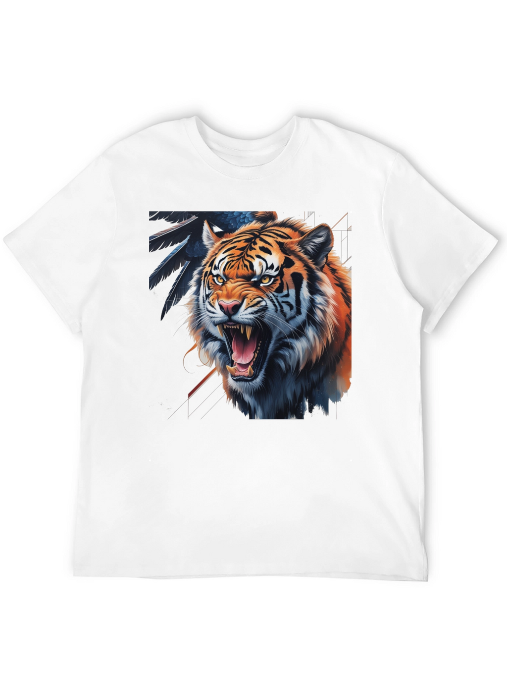 Tiger Graphic Print Black Tee