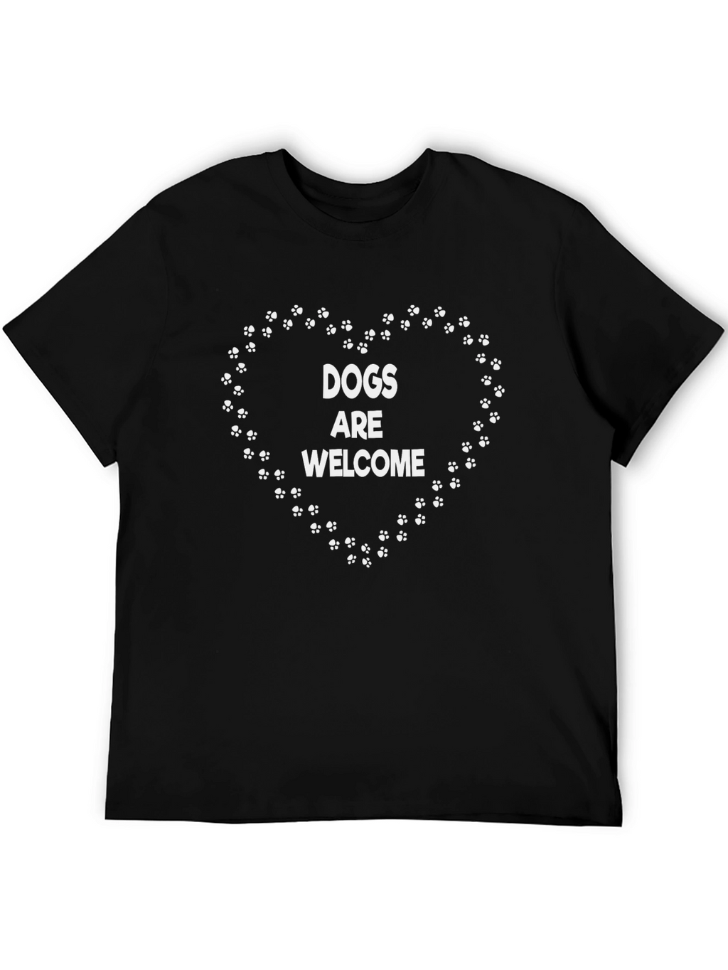 Dogs Welcome Heart Paw Print Tee