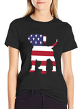 Patriotic Puppy T-Shirt - USA Dog Silhouette