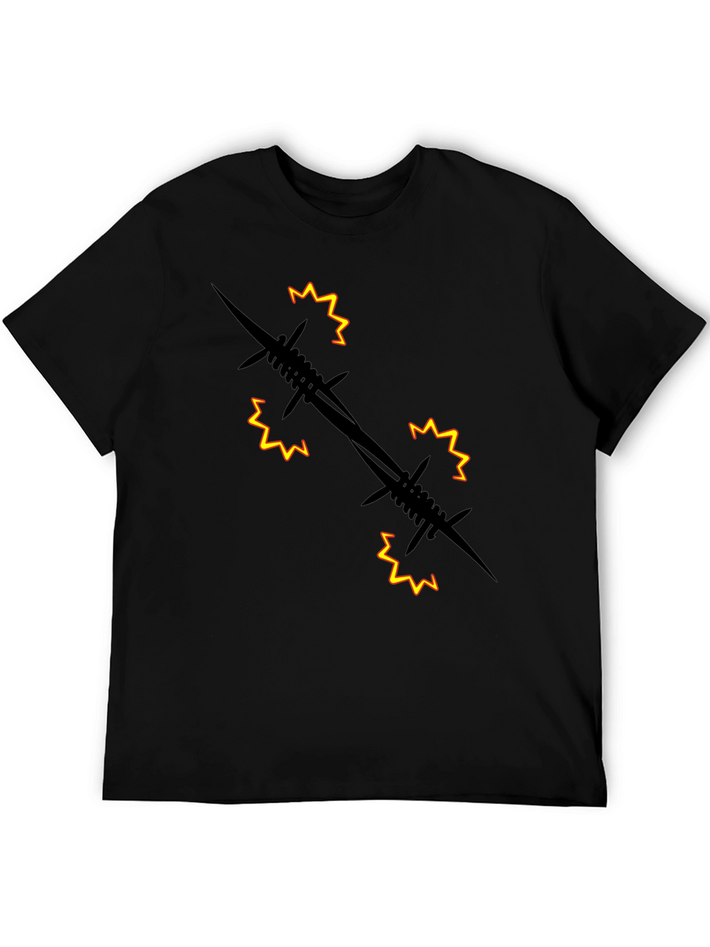 Barbed Wire Graphic Black T-Shirt